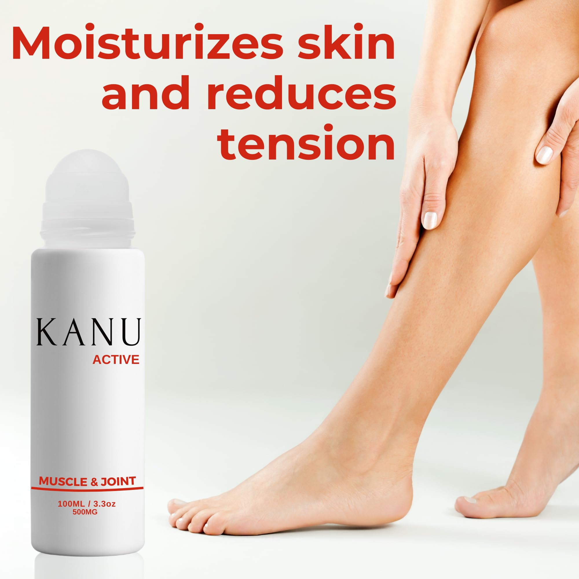 Muscle & Joint Relief Roll-On Cooling Serum- 3.3 oz- Fast Absorbing Pain Relief for Sore Muscles and Joints- Workout Recovery and Joint Support for Athletes and Active Lifestyles KANUAu supplements