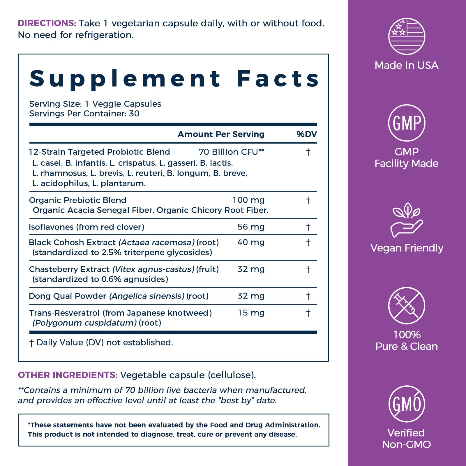 NewRhythm Menopause Probiotics for Women, 7-in-1 Relief, Prebiotics, Black Cohosh Trans-Resveratrol Chasteberry Red Clover Dong Quai, Hot Flashes Night Sweats, No Soy, No Estrogen, 30 Ct NewRhythmAu supplements