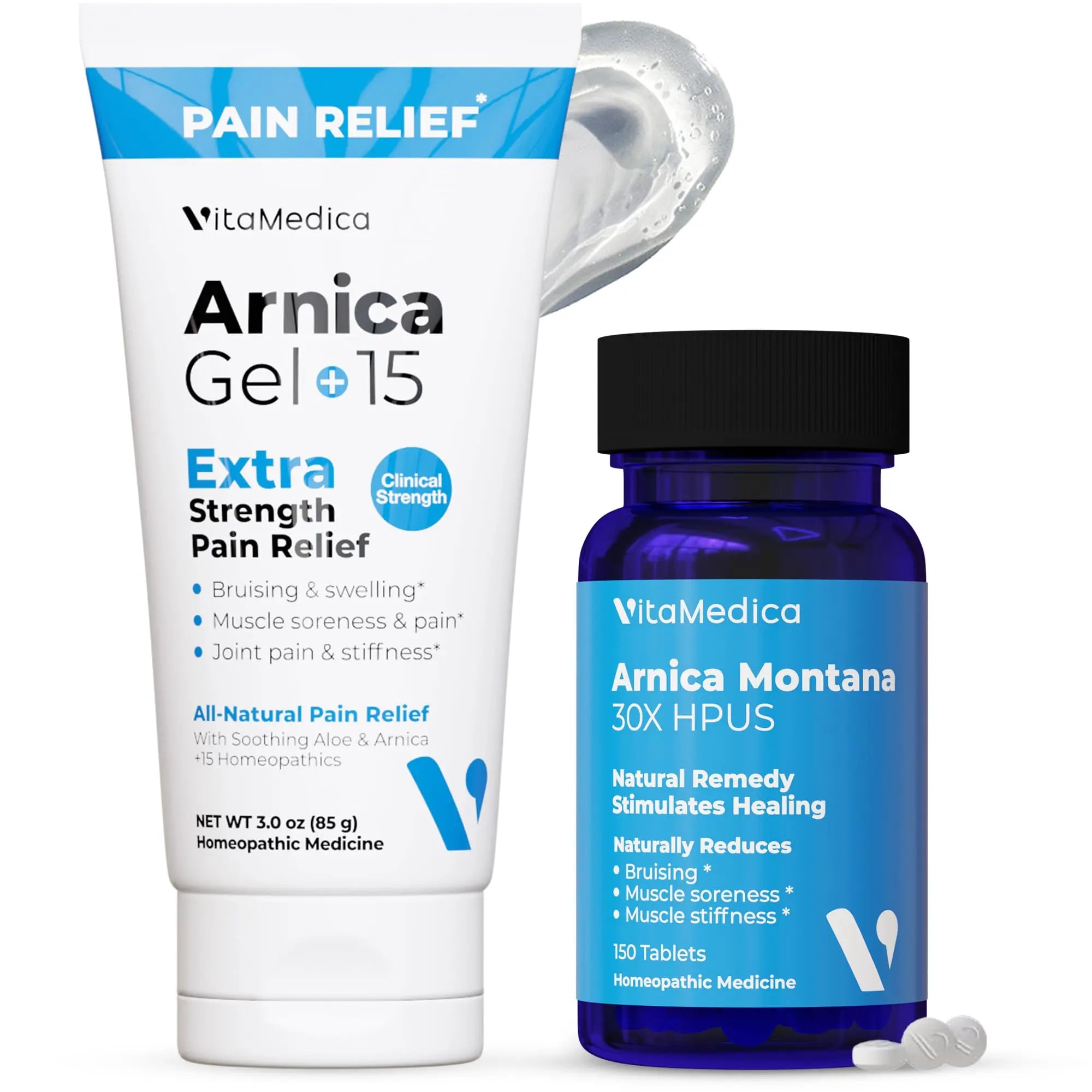 VitaMedica Arnica Montana Tablets & Arnica Gel Bundle – Support for Bruising, Swelling & Soreness, 150 Rapid-Dissolve Tablets + 3 oz Water-Based Gel VitaMedicaAu supplements