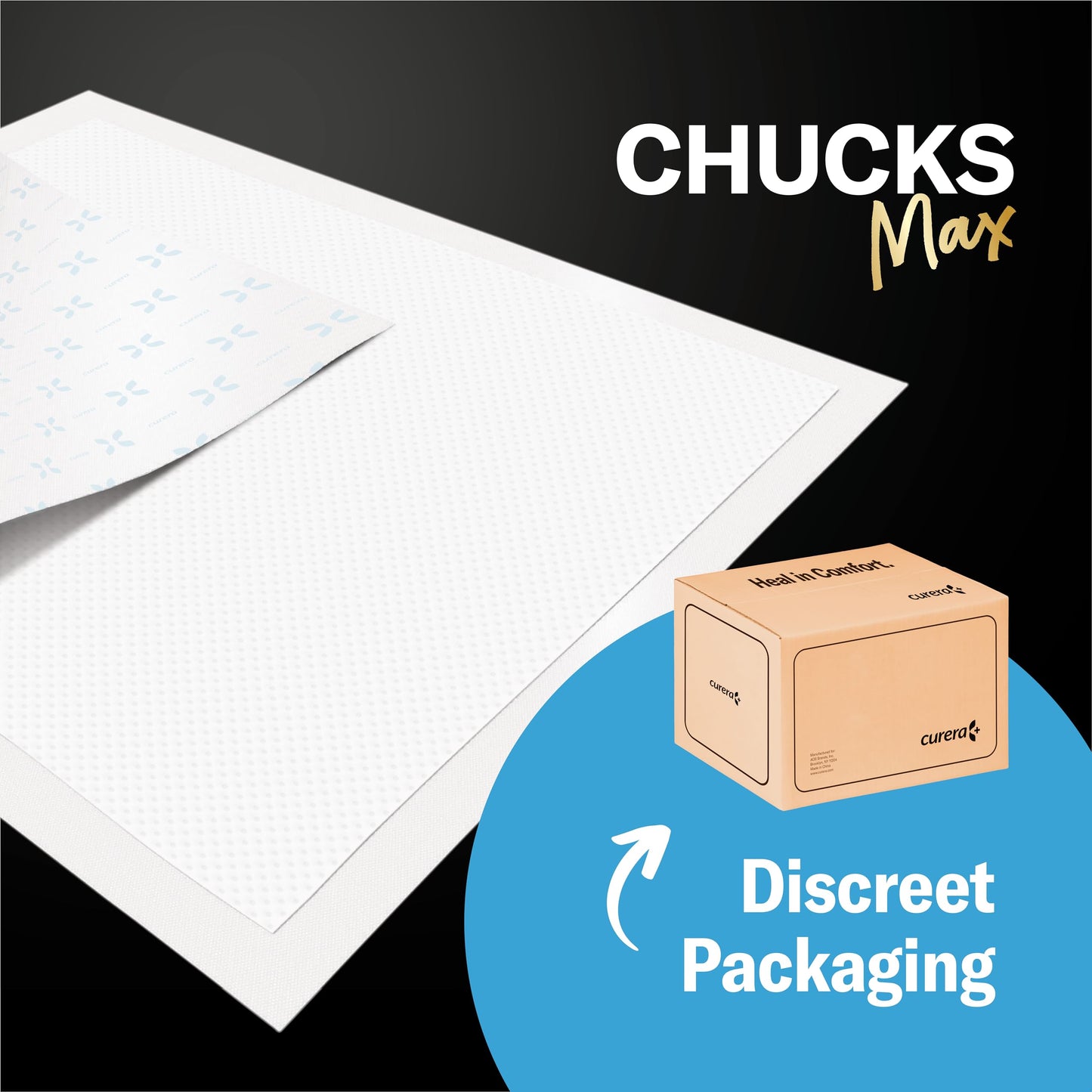 Chucks MAX Hospital Bed Pads Disposable Adult 36 x 36 Breathable Stack ManUS supplements