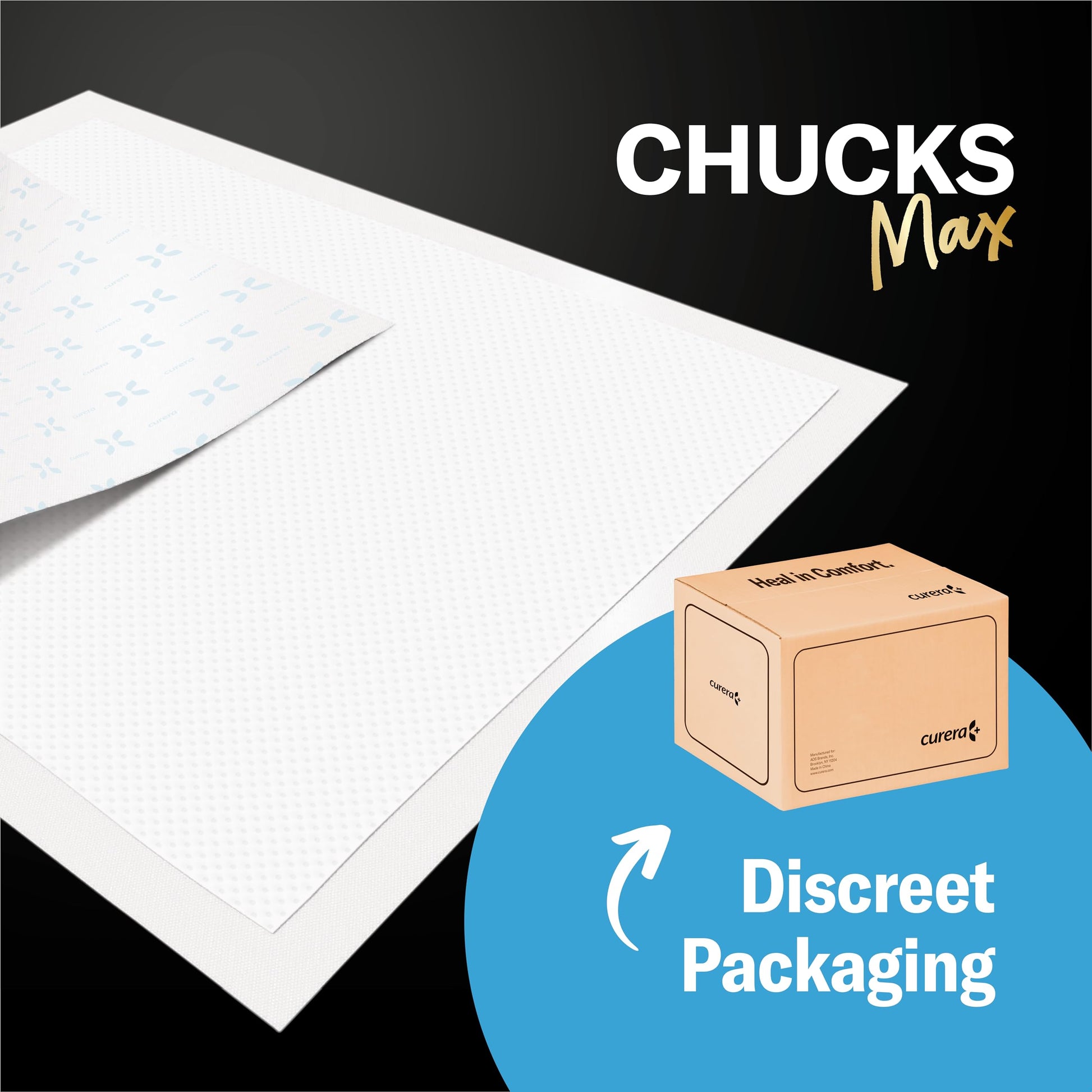 Chucks MAX Hospital Bed Pads Disposable Adult 36 x 36 Breathable Stack ManAu supplements