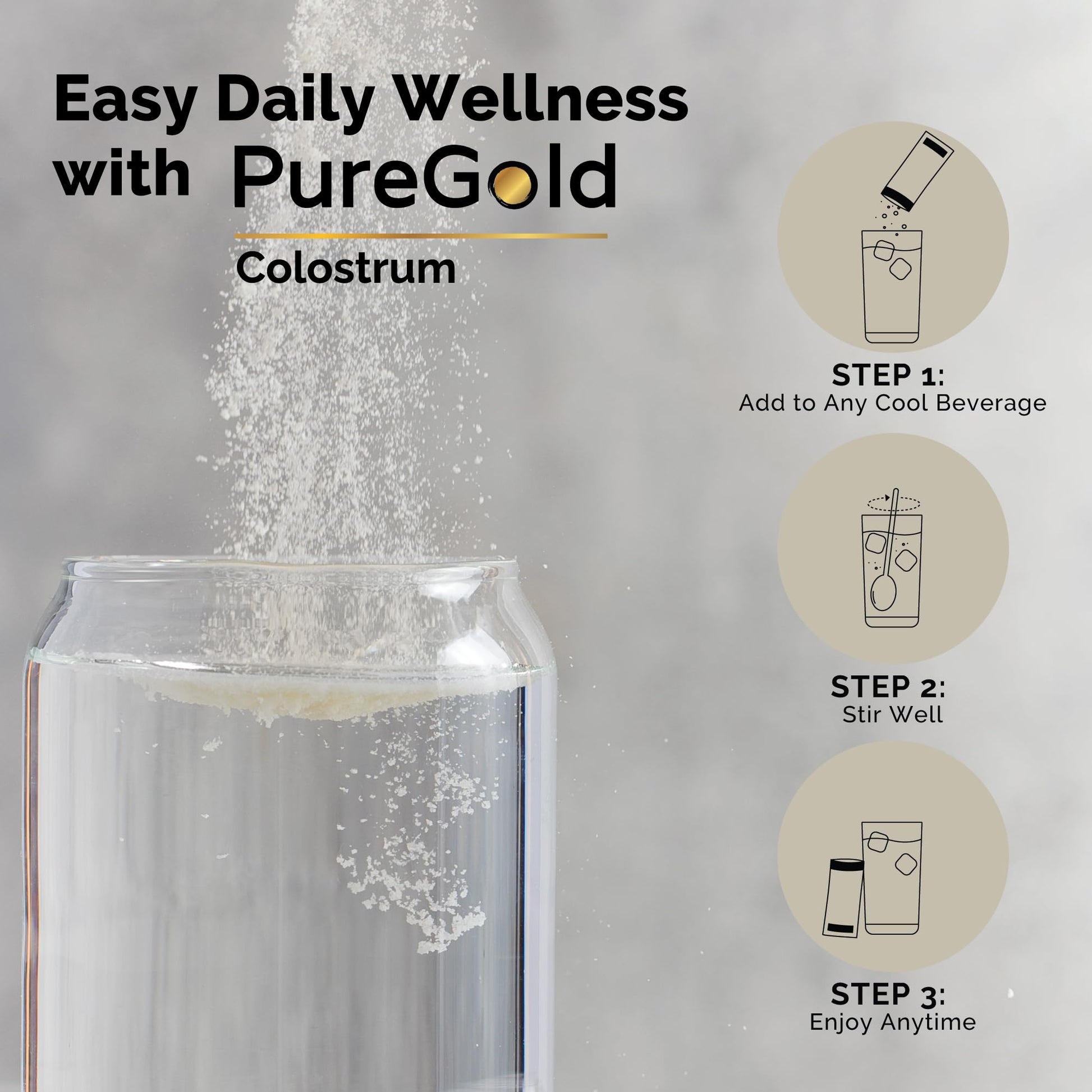 PureGold - Bovine Colostrum Powder - 100% Pure New Zealand Grass Fed, Supports Gut Health, Skin, Hair, & Immunity – Colostrum Supplement, Unflavored, 30 Travel Packets Fasted AthleteAu supplements