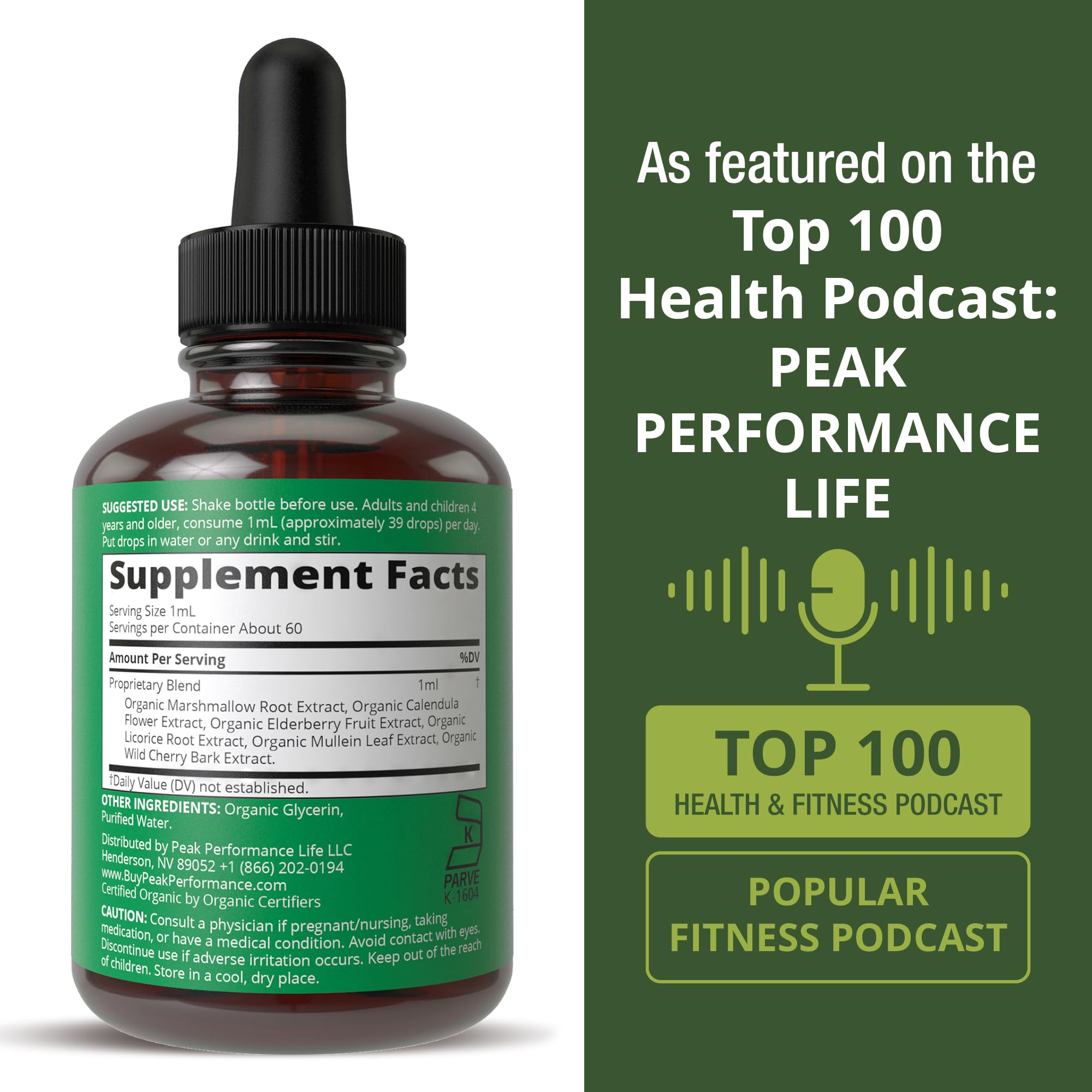 USDA Organic Lung Detox for Smokers and Non Smokers with 6 Top Ingredients. Mullein Leaf, Marshmallow Root, Calendula. Lungs Cleanse for Better Respiratory Health. Liquid Drops Tincture Supplement Peak PerformanceAu supplements