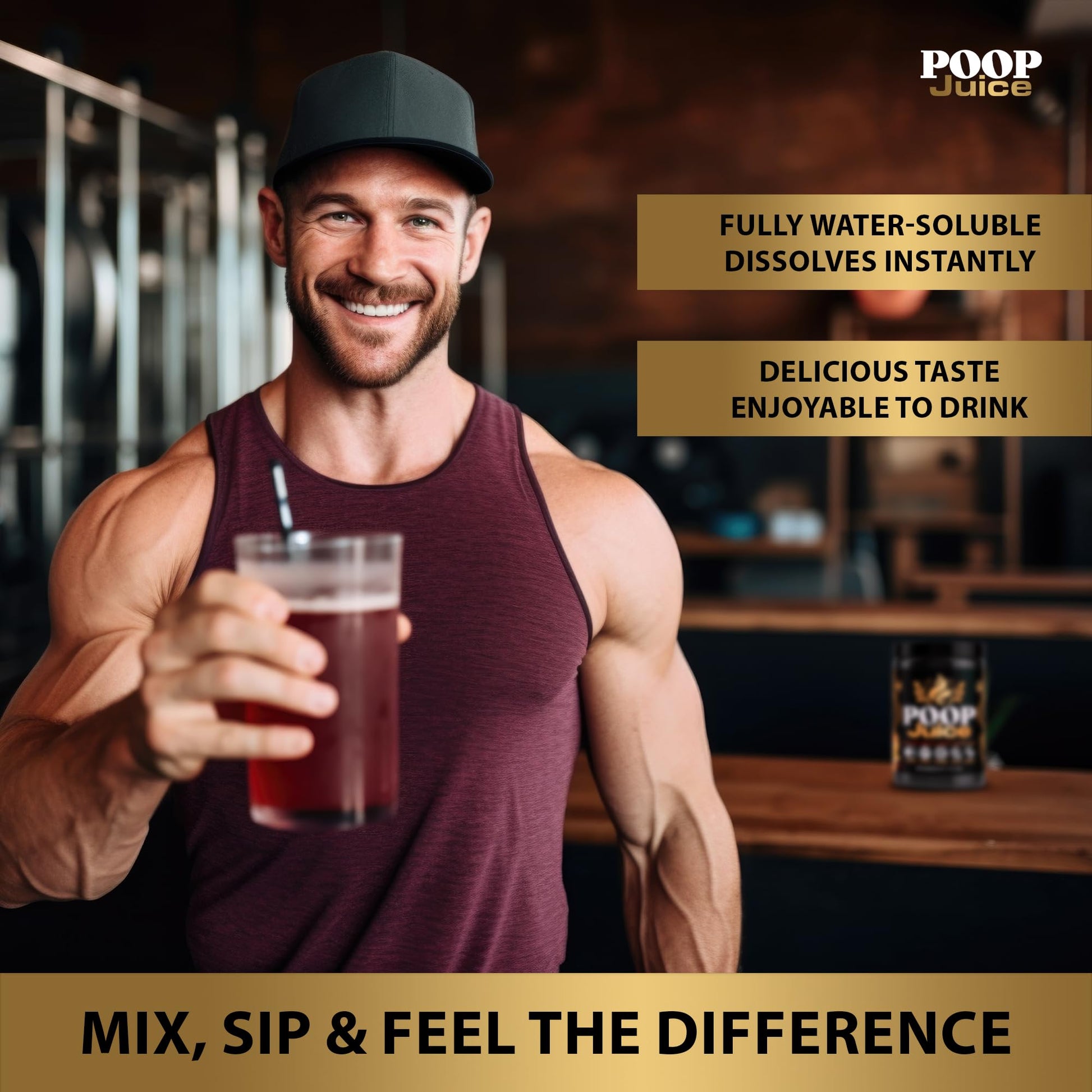Poop Juice 5-in-1 Daily Fiber Supplement Powder - Bloat & Poop Relief - Prebiotic, Probiotic, Postbiotic, Digestive Enzymes, L-Glutamine - GLP-1 Support - Sugar-Free Georgia Peach Mango (30 Servings) Poop JuiceAu supplements