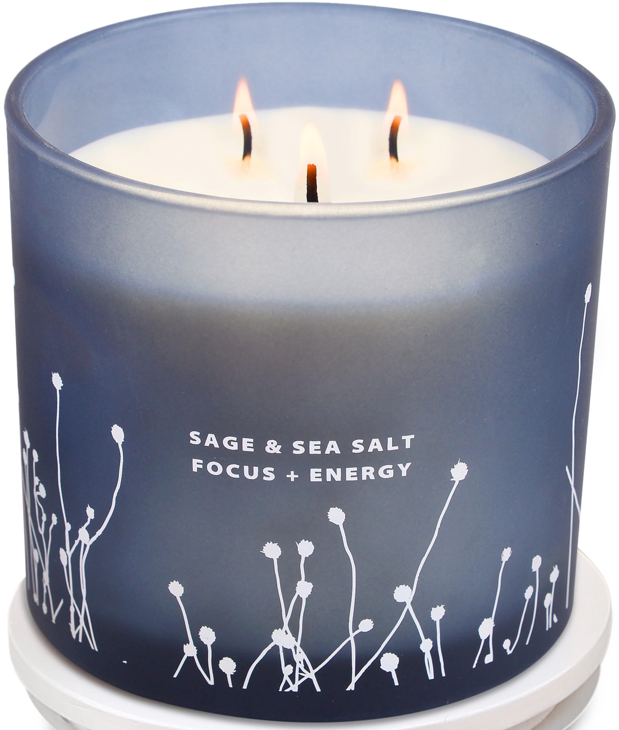 White Sage Sea Salt 3 Wick Candle 14.5 oz | Sage Candles for Cleansing House | Large Soy Candles GIFTAWAYAu supplements