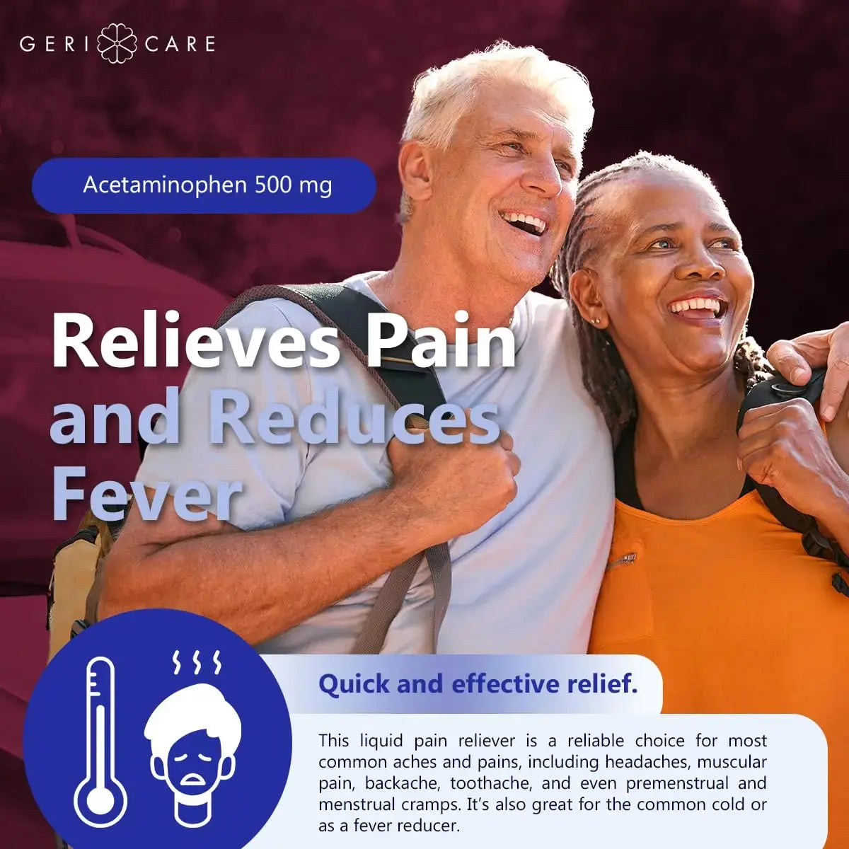 GeriCare Extra Strength Acetaminophen 500 mg Adult Liquid Pain Relief, Fever Reducer, 8 FL OZ (Pack of 1) GeriCareAu supplements