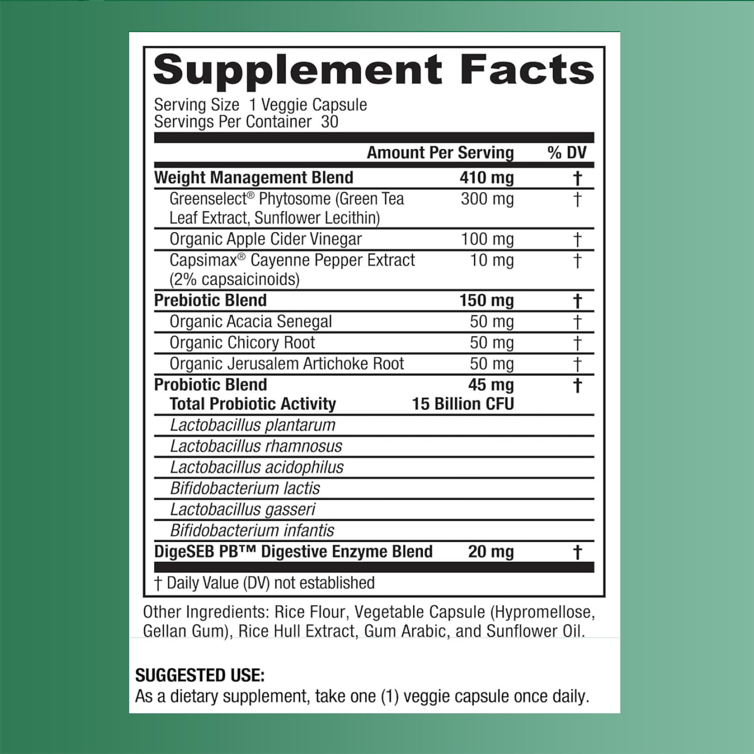 BIGJOHNLAB® - Probiotics for Weight Management & Bloating - 6 Probiotic Strains - Prebiotics - Key Ingredient Cayenne & Green Tea - Supports Gut Health - Weight Management for Women & Men - 30 CT BIGJOHNLABAu supplements