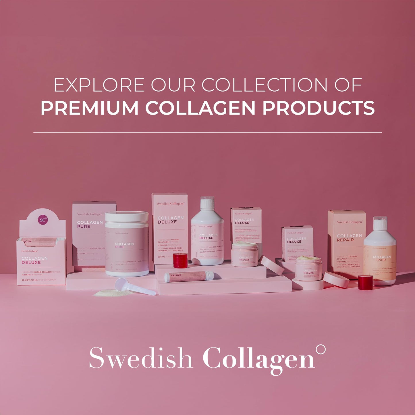 Swedish Collagen - 12500mg Collagen Deluxe 500ml I Hydrolyzed Marine Collagen Peptides (Type I & III) Swedish CollagenUS supplements
