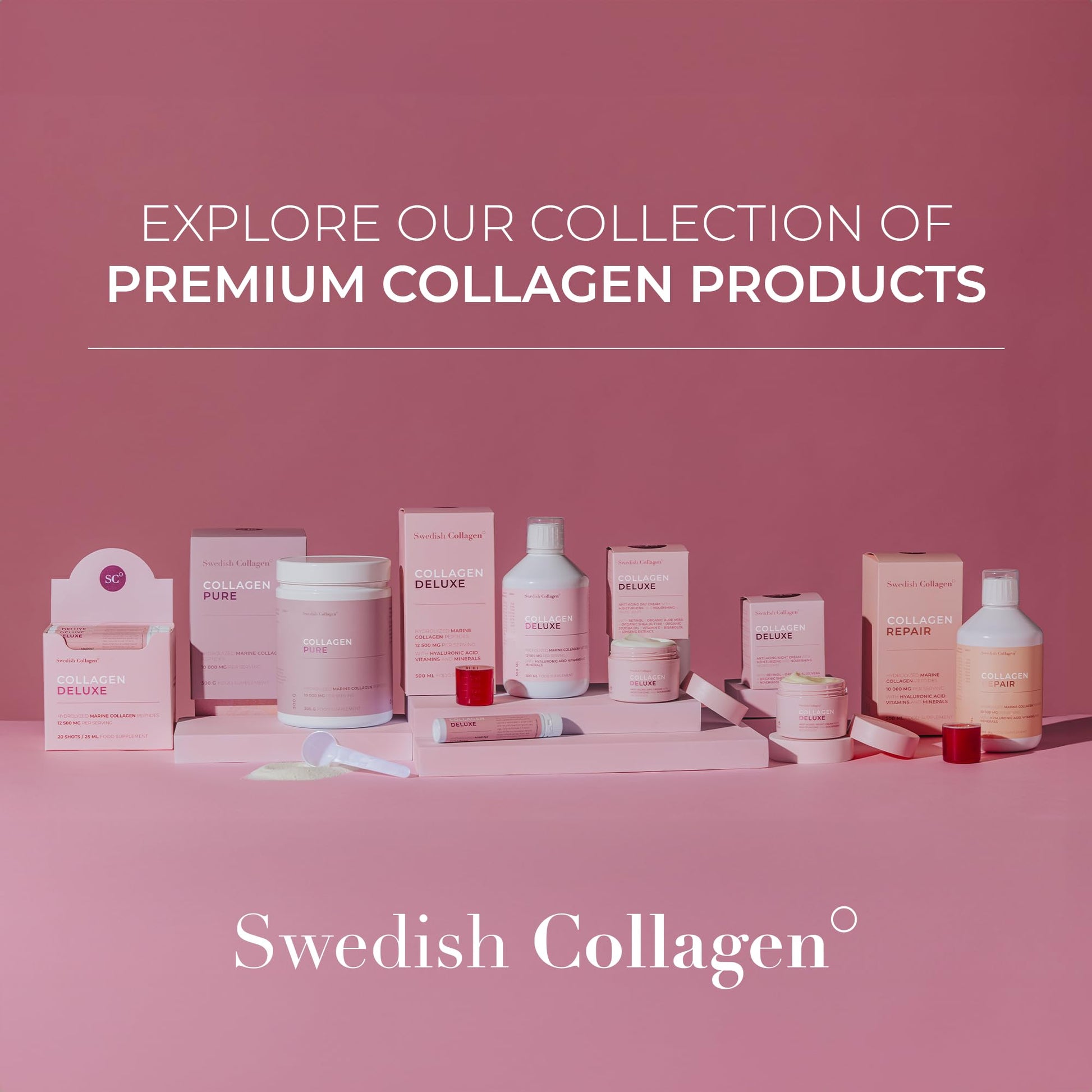 Swedish Collagen - 12500mg Collagen Deluxe 500ml I Hydrolyzed Marine Collagen Peptides (Type I & III) Swedish CollagenAu supplements