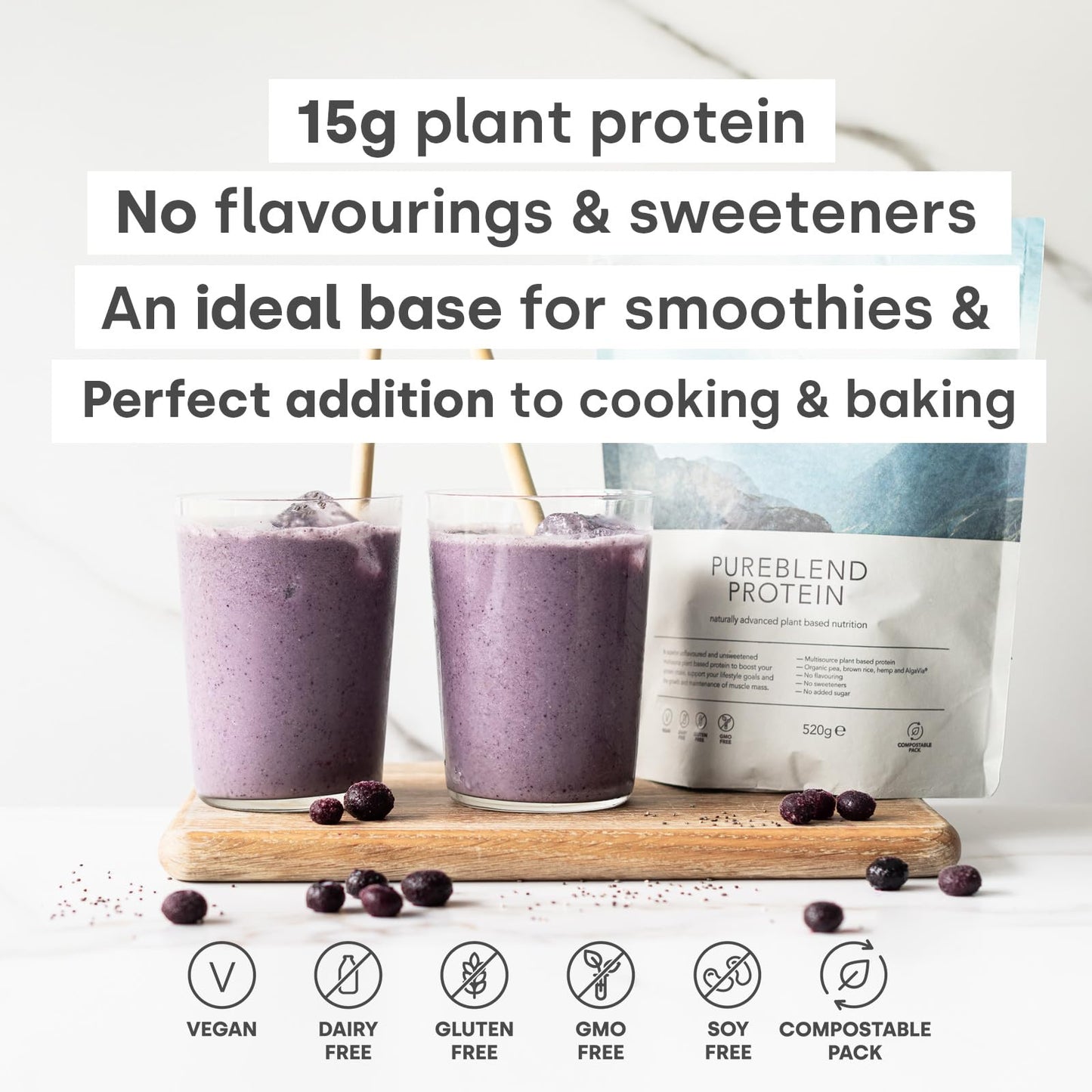 Form Pureblend Protein - Unflavoured and Unsweetened Vegan Protein Powder FormUS supplements