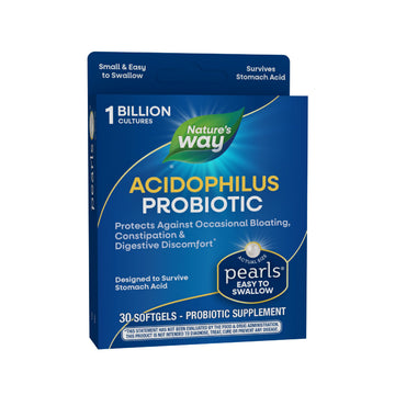 Nature's Way Acidophilus Probiotic Pearls, Supports Digestive Balance & Gut Health, Reduce Occasional Constipation and Bloating*, 1 Billion Cultures, 30 Softgels Nature's WayAu supplements