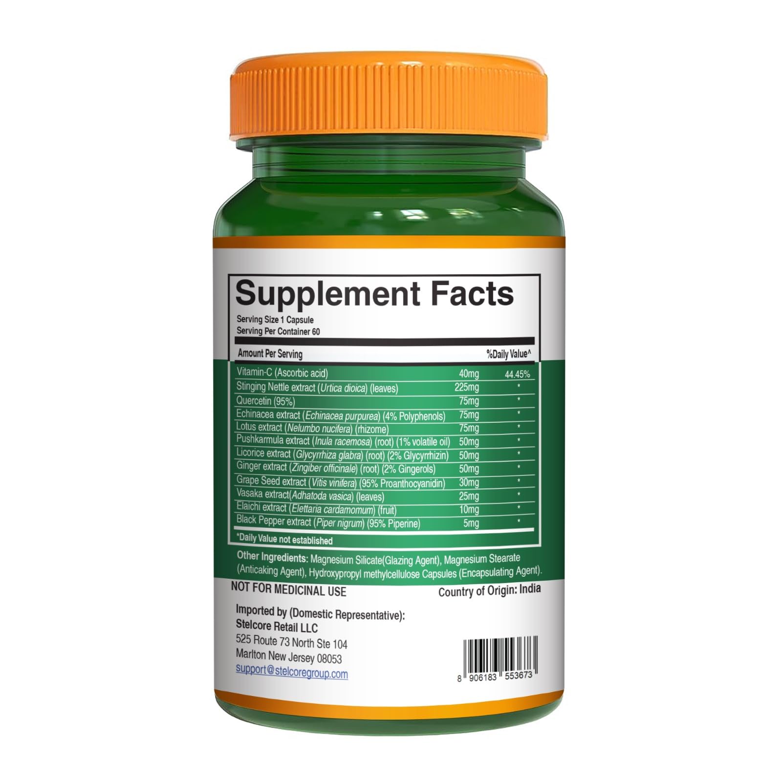 Pure Nutrition Lung Health Supplement | 60 Caps | Herbal Lung Support Formula with Quercetin, Vitamin C, Nettle, Vasaka Leaf, Lotus, Licorice & Ginger. PURE NUTRITION NATURAL TREASURESAu supplements