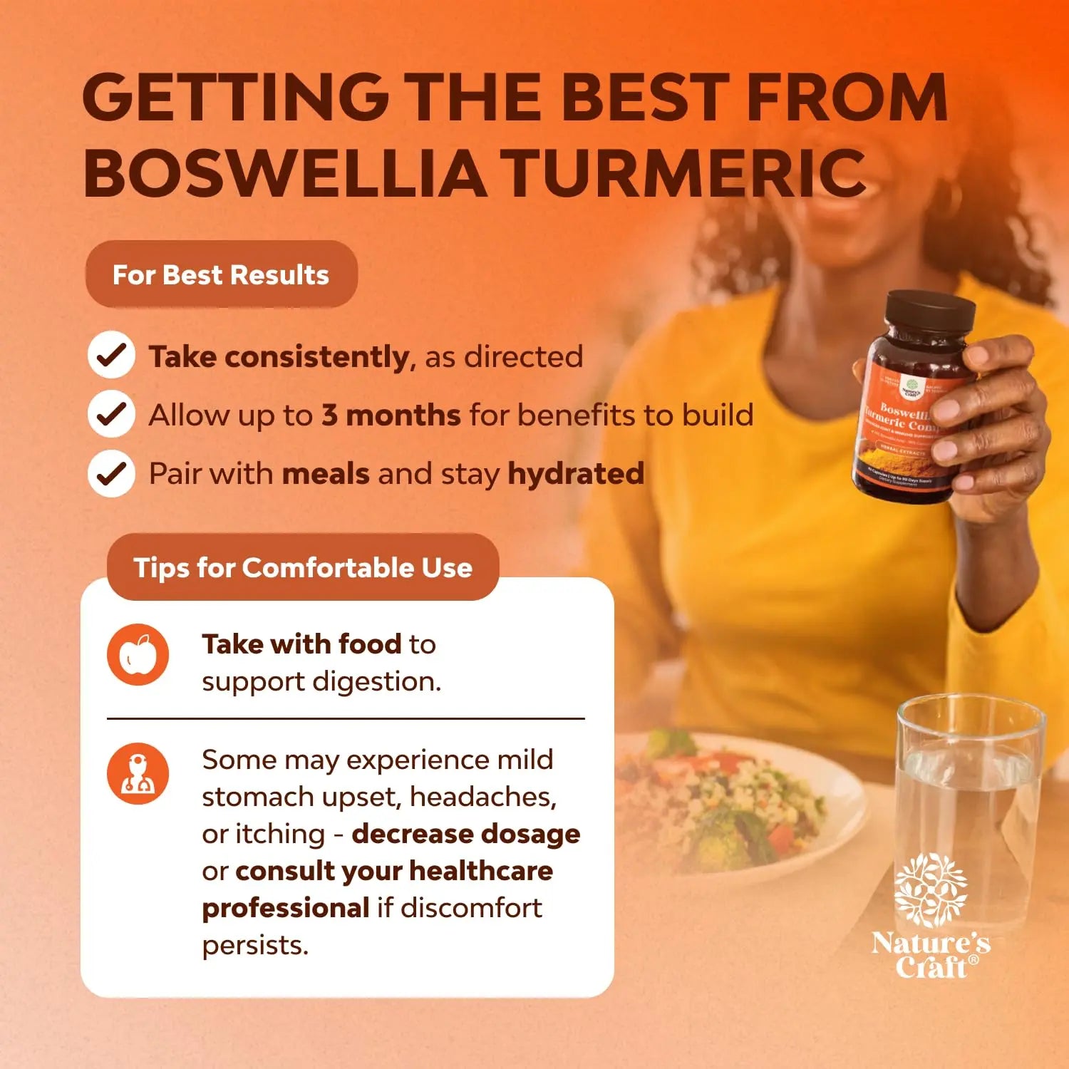 Boswellia Extract Capsules with Turmeric - Advanced Immune Health Support Supplement - Turmeric & Boswellia Serrata Capsules 500mg per Serving for Body Detox & Healthy Joints - 90 Count Natures Craftnz supplements