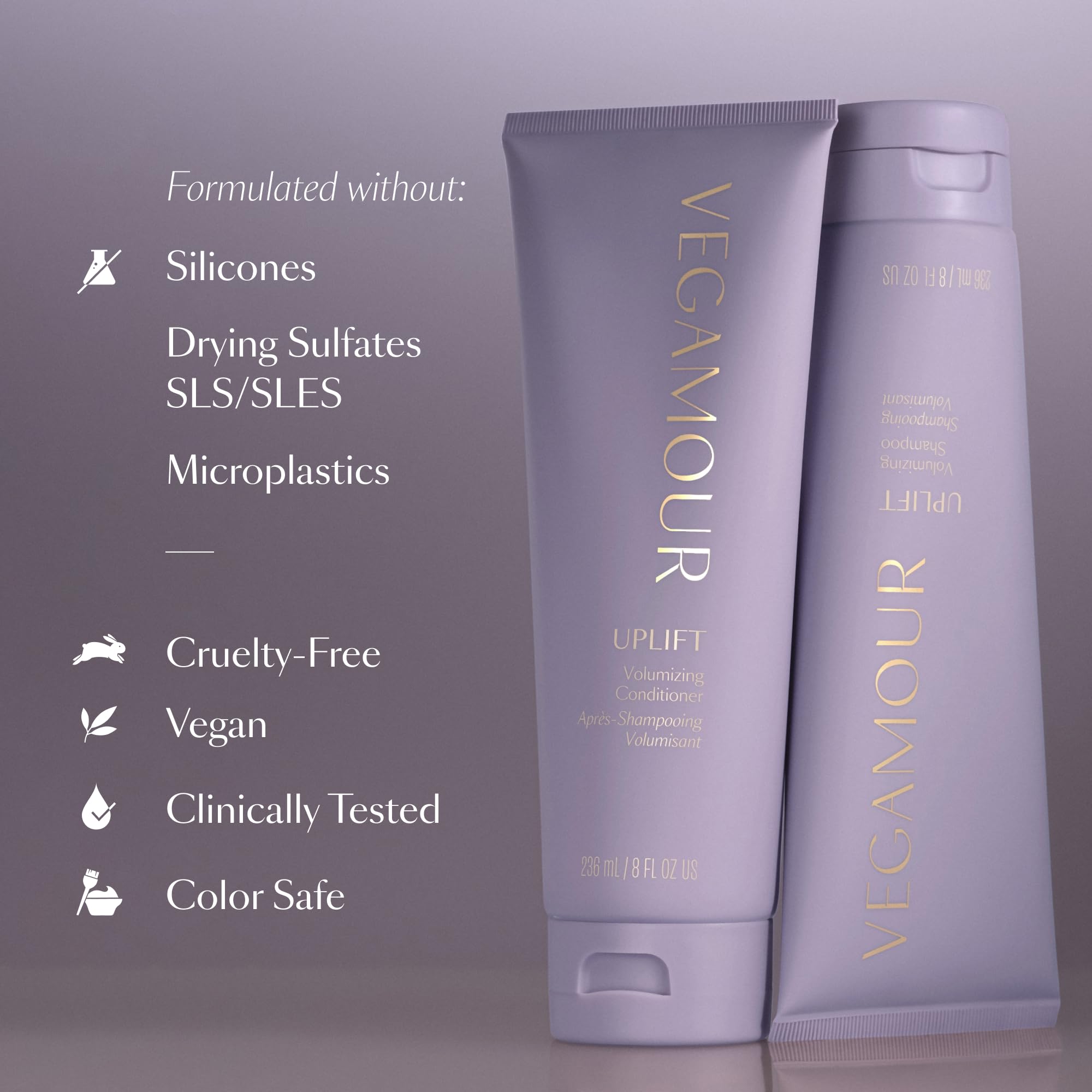 Uplift Volumizing Shampoo & Conditioner Kit, For Fine & Flat Hair, Provides Volume, Non Sticky Formula for Healthy Fuller Looking Hair VEGAMOURAu supplements