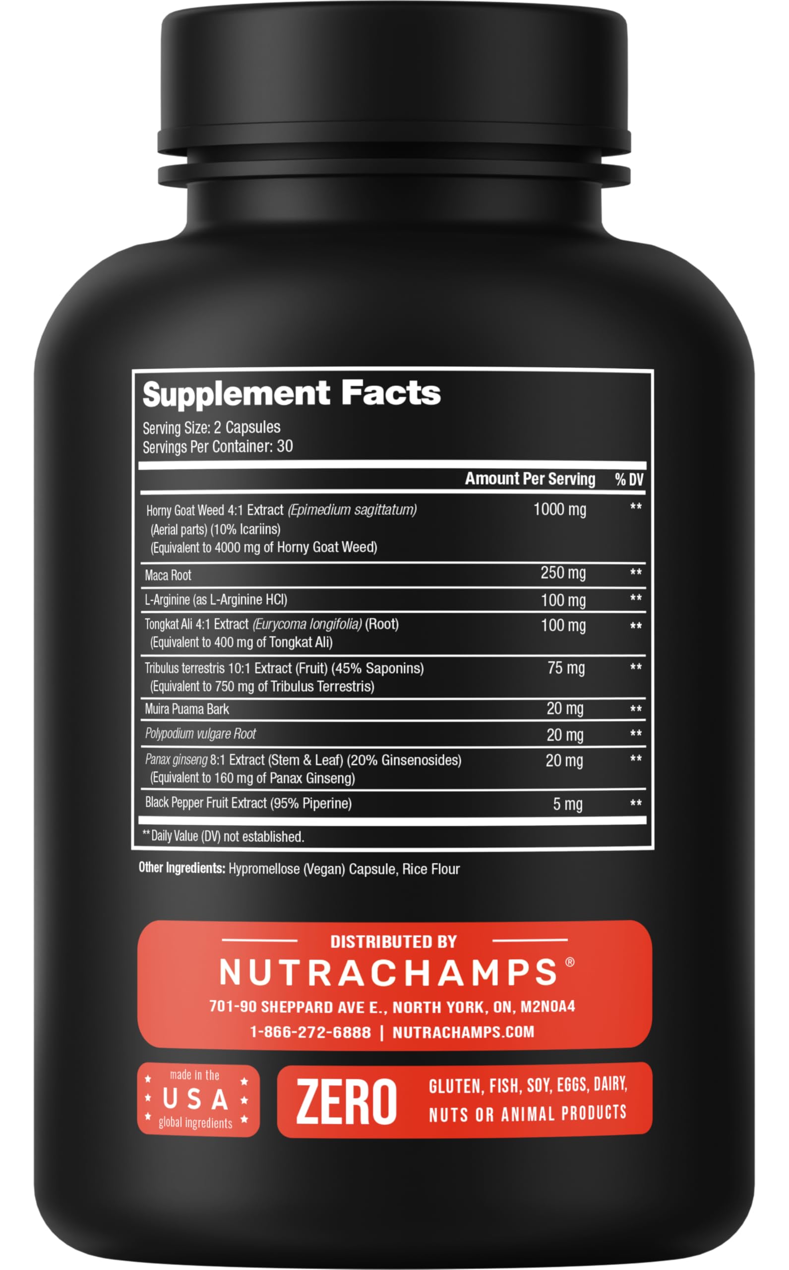 NutraChamps Horny Goat Weed, 1000mg Epimedium Energy Supplement, 10X Strength Icariin, Ginseng, Tribulus & Maca Pills for Women & Men, Enhanced Absorption with Black Pepper, 60 Vegan Capsules NutraChampsAu supplements