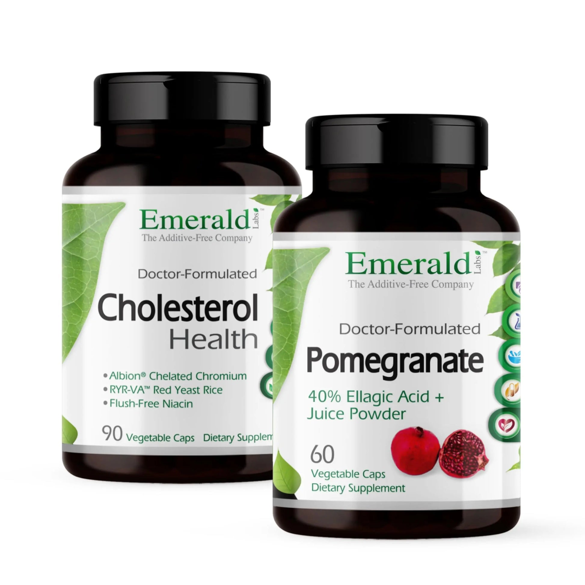 EMERALD LABS Cholesterol Health (90 Caps) & Pomegranate Extract (60 Caps) - Supports Heart Health & Immune Function - Gluten Free & Vegan EMERALD LABSAu supplements