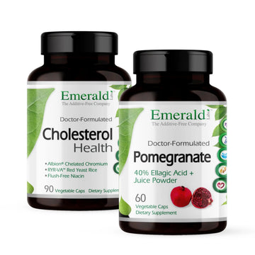 EMERALD LABS Cholesterol Health (90 Caps) & Pomegranate Extract (60 Caps) - Supports Heart Health & Immune Function - Gluten Free & Vegan EMERALD LABSAu supplements
