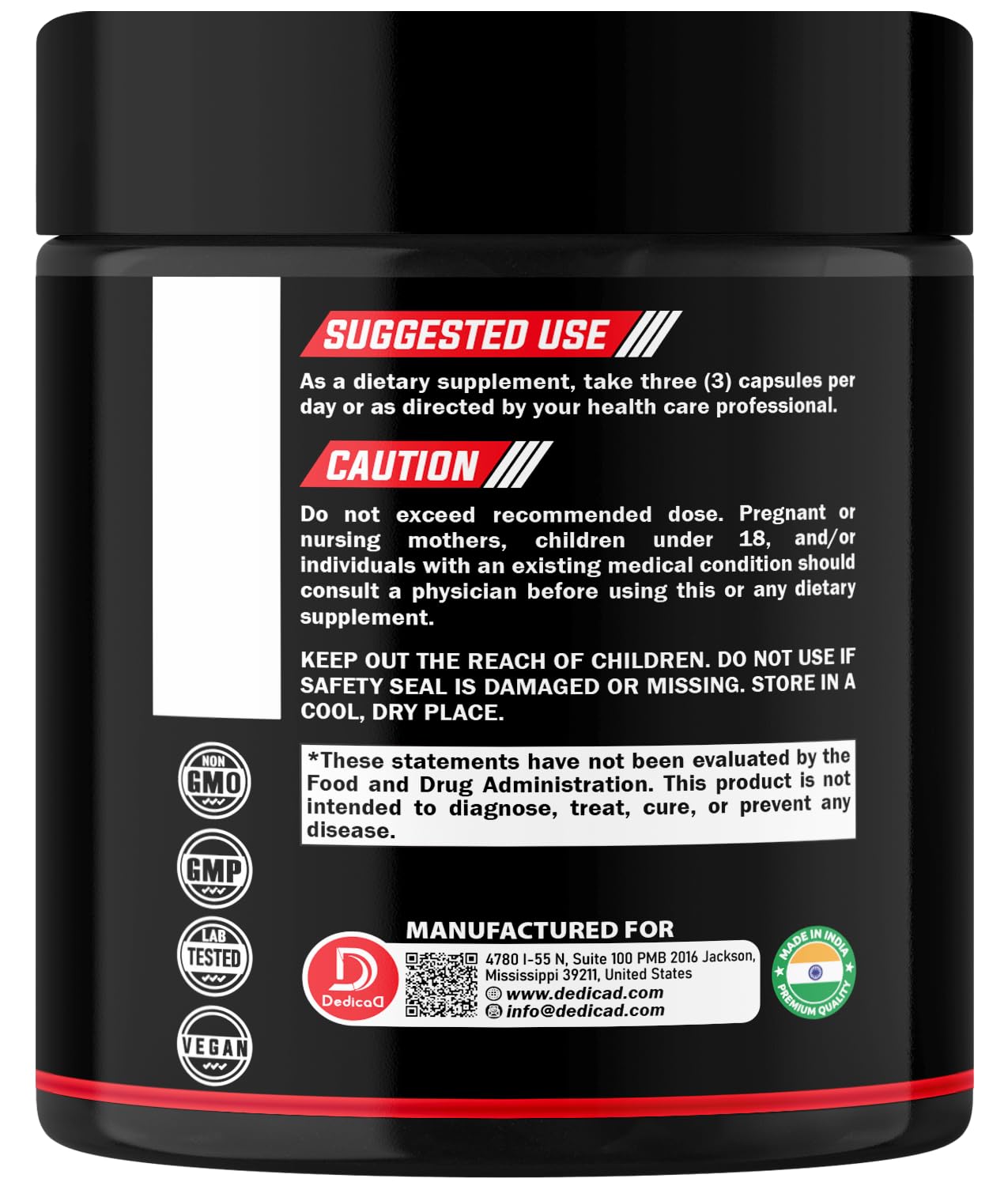 DEDICAD 1500mg Wormwood Capsules with Black Walnut & Cloves - Artemisia Annua Supplement for Immunity - 60 Vegan Capsules DEDICADAu supplements