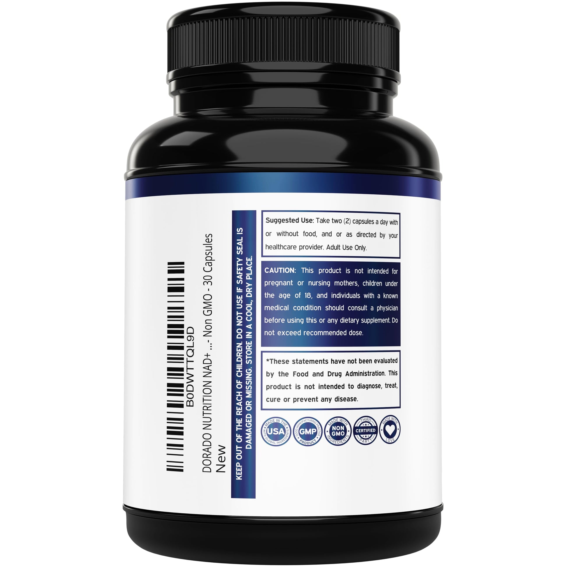 Nicotinamide Riboside 500mg (30 Count) NAD Supplement - NR Supplement For Women & Men to Support NAD+ Levels - NAD Booster - Third Party Tested - Vegan Safe, Non GMO & USA Made (30 Capsules) DORADO NUTRITIONAu supplements