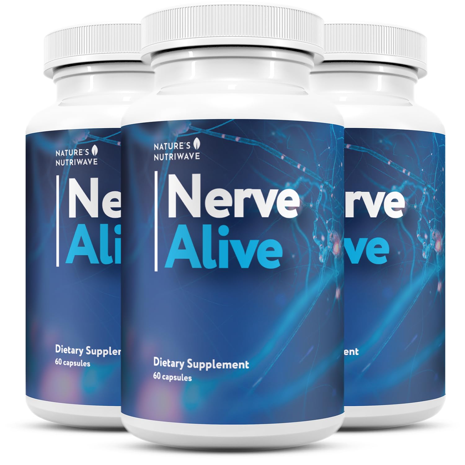 NerveAlive – Natural Daily Wellness Supplement w/ Passionflower, Marshmallow Root & Prickly Pear Extract – 100% Natural Ingredients, Non-GMO, GMP Certified, Made in USA – 60 Capsules, 3 Month Supply Nature’s NutriWaveAu supplements