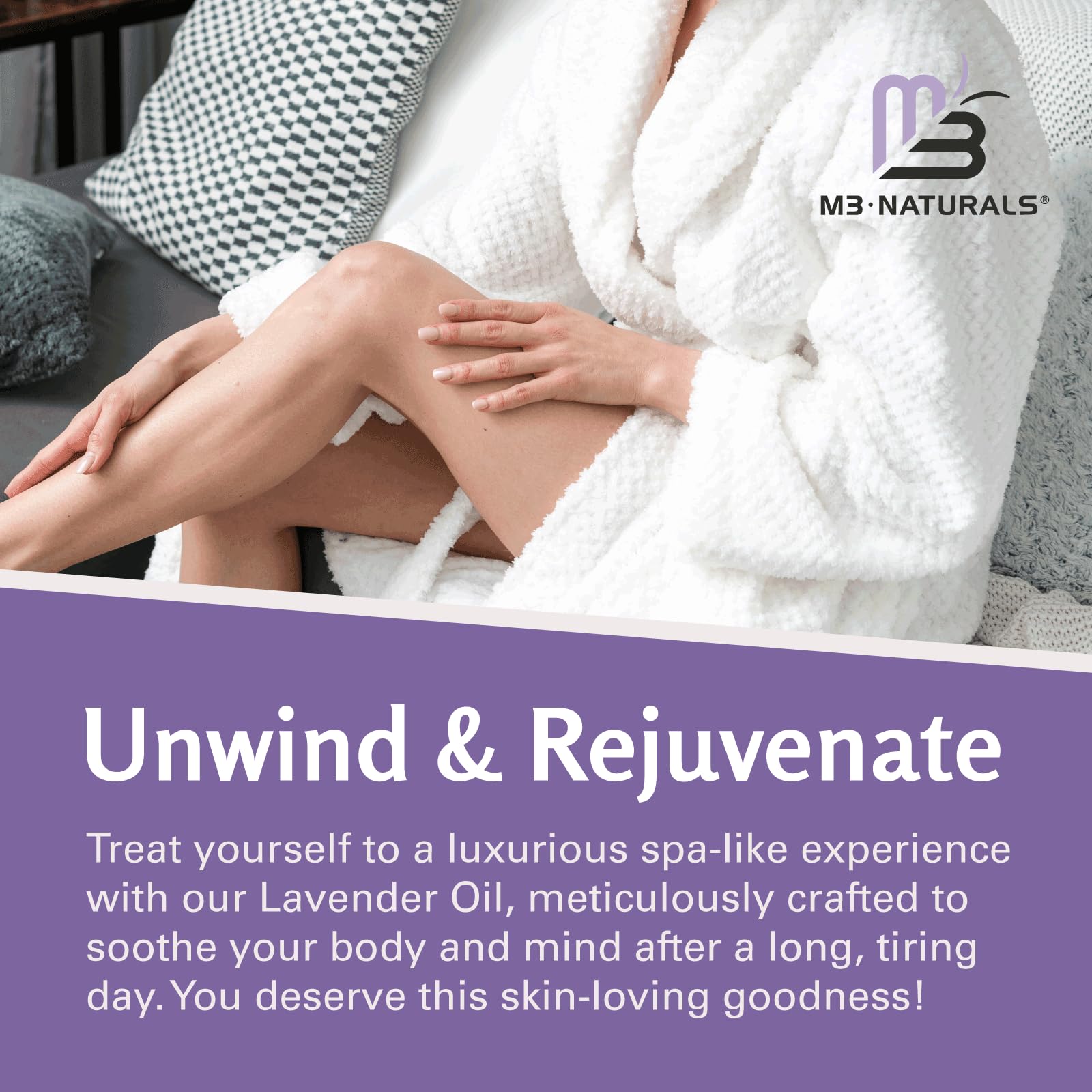 Lavender Massage Oil with Collagen and Stem Cells - Skin Tightening Massage Oil for Mass M3 NaturalsAu supplements