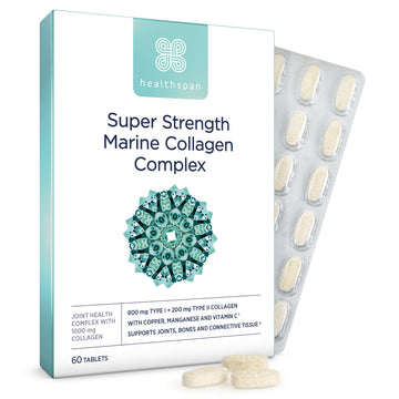 Healthspan 1,000mg Marine Collagen Complex 60 Tablets | 800mg Type I + 200mg Type II Collagen healthspanAu supplements