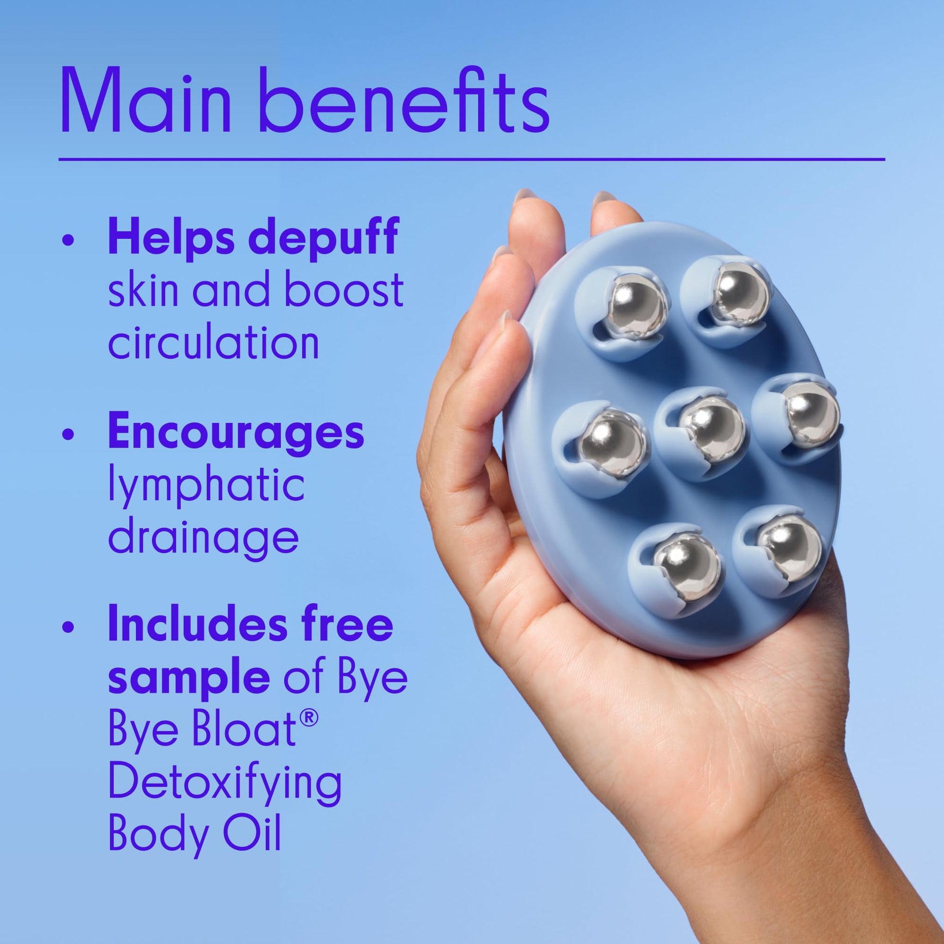 Love Wellness Bye Bye Bloat Lymphatic Massage Roller | Handheld Massager and Body Sculpting Tool | Supports Lymphatic Drainage, Bloating Relief, Skin Hydration & Boost Circulation | 1 Count Love WellnessUS supplements