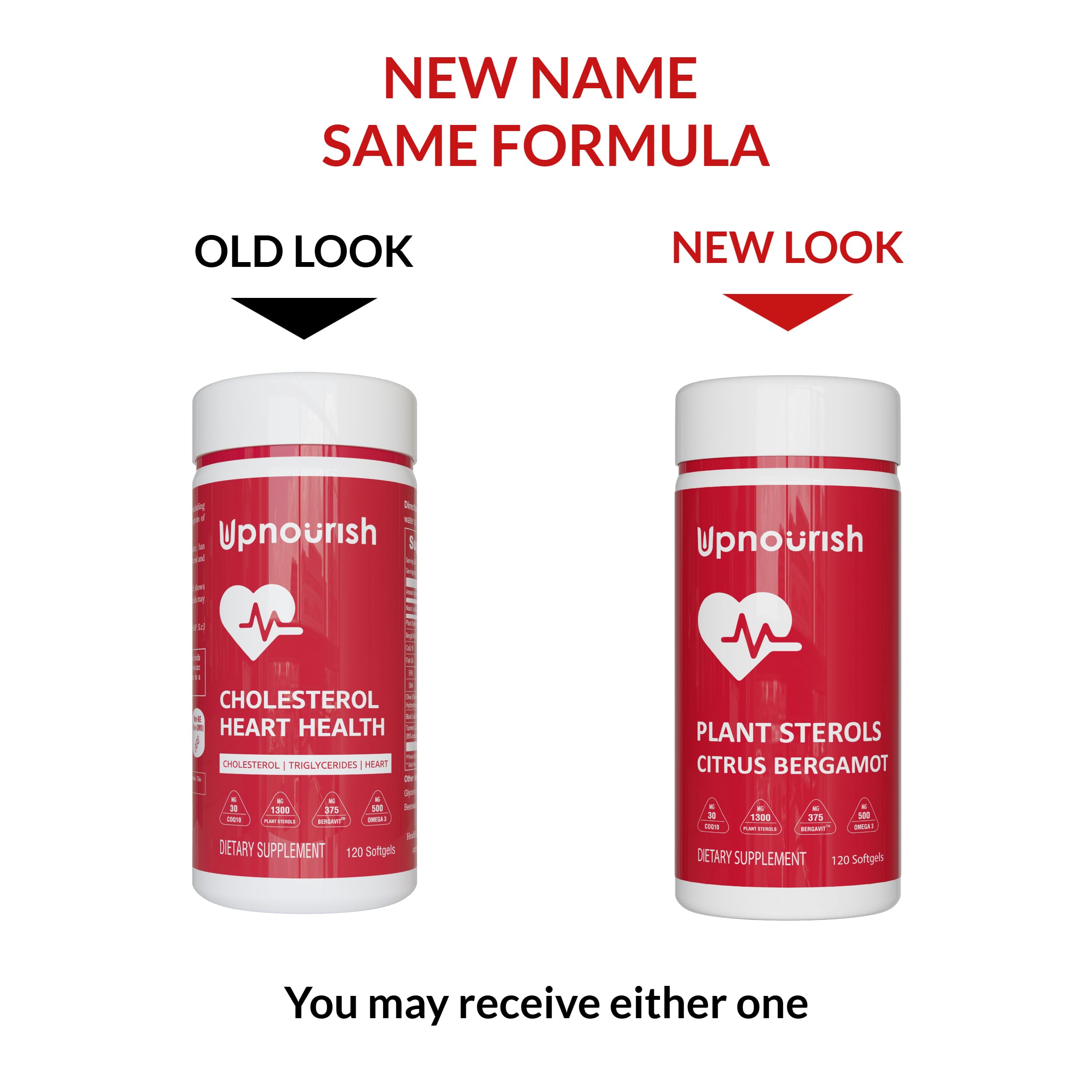 UpNourish Plant Sterols Citrus Bergamot Supplement for High Cholesterol with CoQ10, Omega 3, Olive Leaf, Turmeric Curcumin, Black Garlic and Niacin - 120 Softgels UpNourishAu supplements