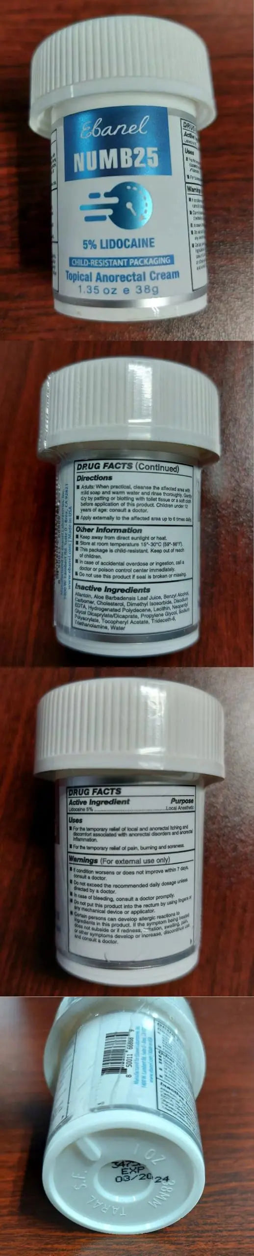 Ebanel 5% Lidocaine Numbing Cream, Pain Relief Burn Itch Numb Cream, Maximum Strength Numb25 Topical Anesthetic with Allantoin, Vitamin E for Local and Anorectal Uses, Hemorrhoid Treatment, 1.35 Oz Aus HealthcareAu supplements