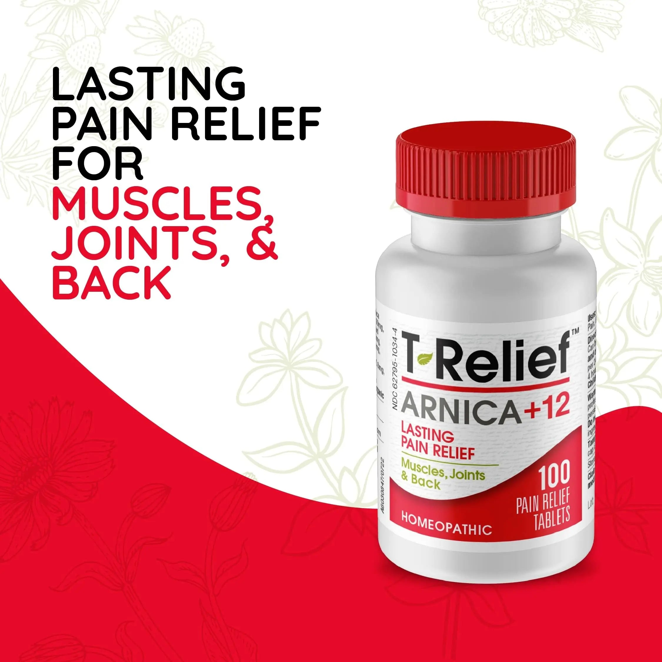 MediNatura T-Relief Pain - Arnica Medication for Naturally Soothing Body Aches - Supports Muscle, Joint & Back Relief - Chewable Tablets - Plant-Based Tablets - Non-Addictive - 100 Count - 2 Pack MediNaturaAu supplements