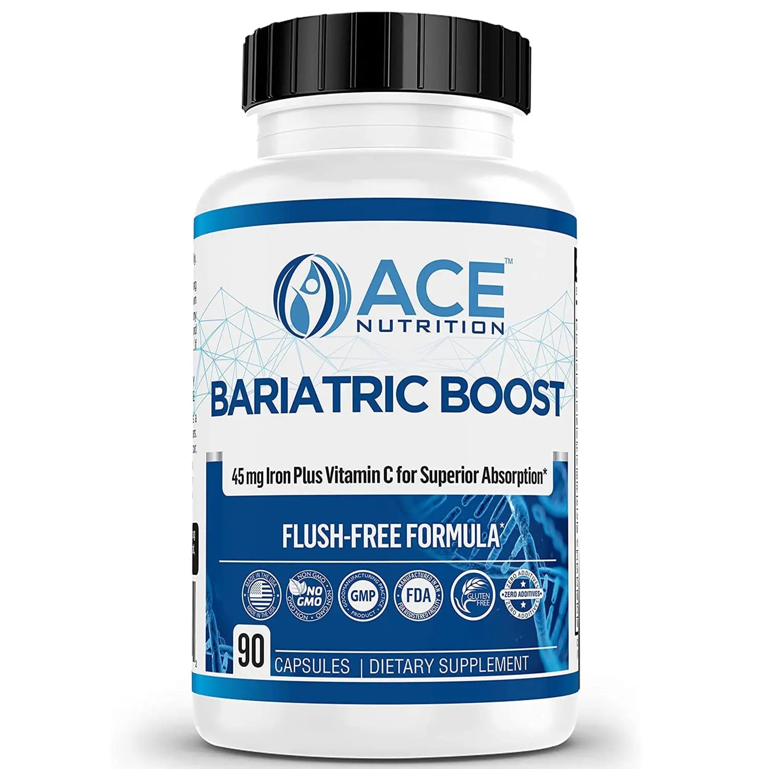 Bariatric Boost One-A-Day Multivitamin 90 Day Supply with 45mg Iron Post Gastric Bypass Sleeve Surgery | Non-GMO, Gluten Free, Bariatric Multivitamin Made in USA | ACE NUTRITIONAu supplements