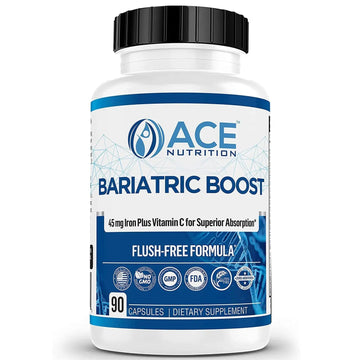Bariatric Boost One-A-Day Multivitamin 90 Day Supply with 45mg Iron Post Gastric Bypass Sleeve Surgery | Non-GMO, Gluten Free, Bariatric Multivitamin Made in USA | ACE NUTRITIONAu supplements