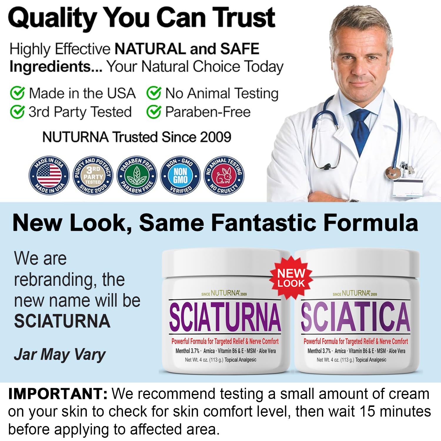 Sciatica Nerve Cream - Maximum Strength Comfort Cream for Feet, Hands, Legs, Toes, Back - Natural Ultra Strength Arnica, MSM, Menthol, Soothing Comfort, 2 Oz NuturnaAu supplements