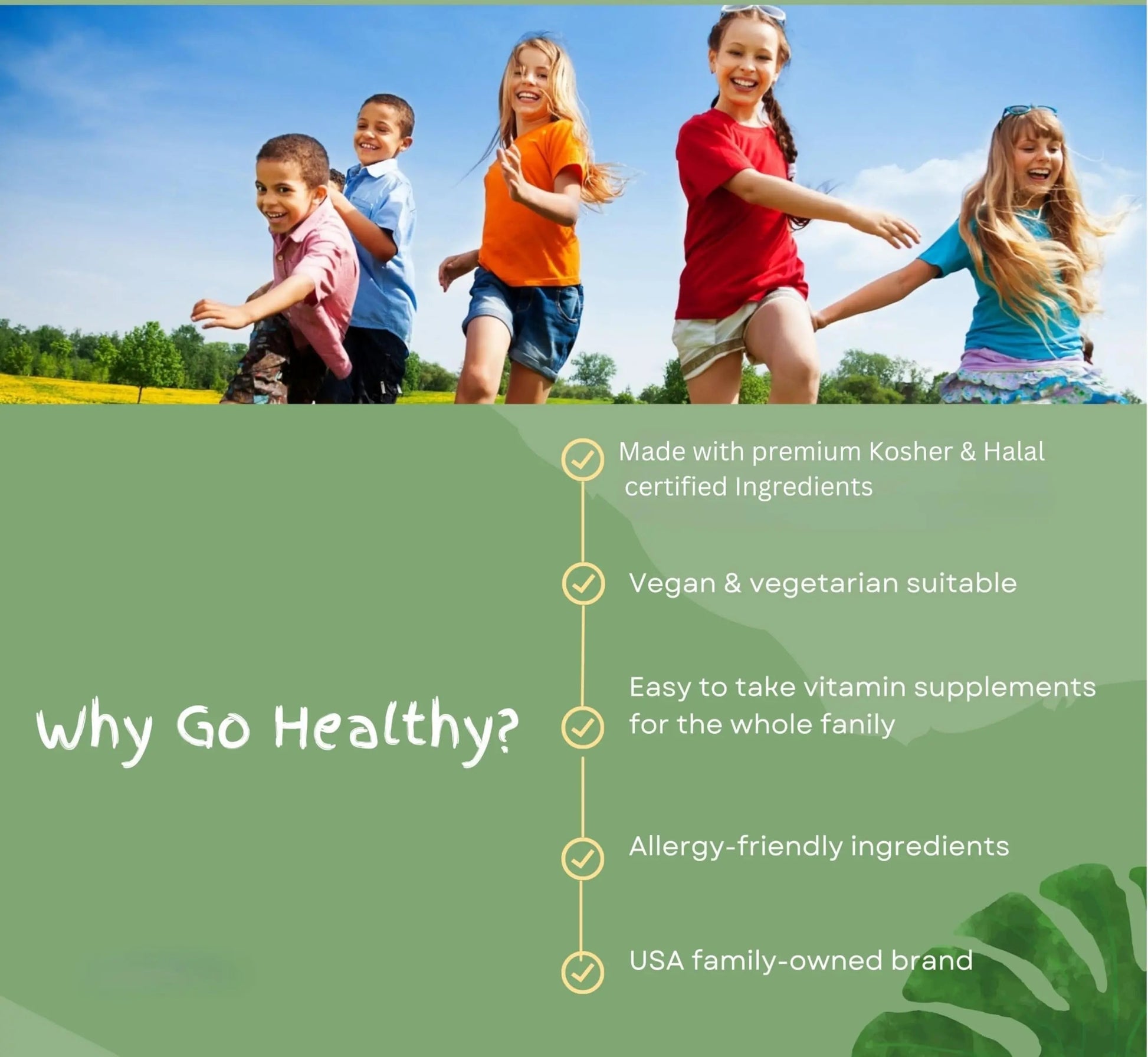 Go Healthy Kids Multivitamin Gummies, Immune Support, Kids Vitamin Gummies, Kosher Kid Vitamin, Halal Go Healthy NaturalAu supplements