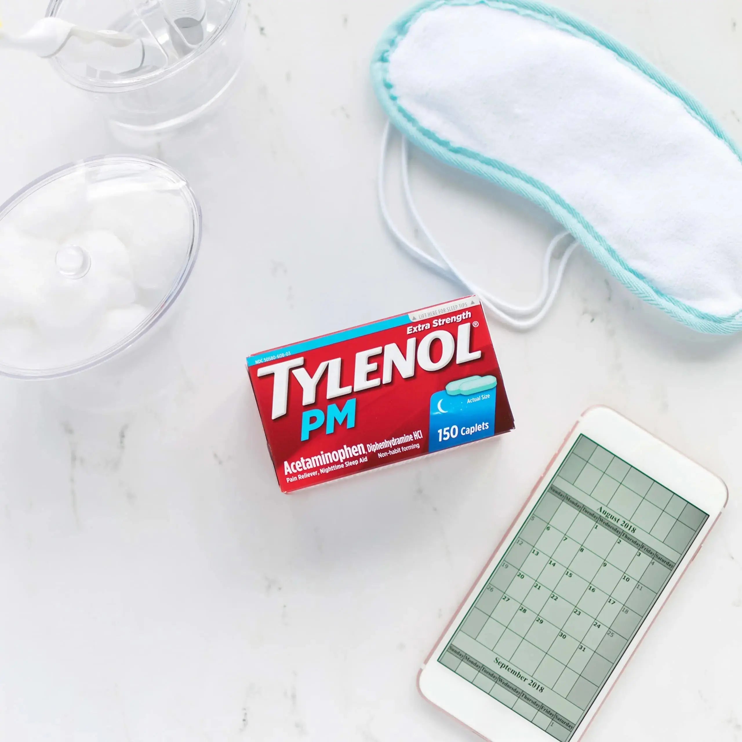 Tylenol PM Extra Strength Nighttime Pain Reliever Sleep Aid Caplets with Acetaminophen & Diphenhydramine HCl, Relief for Nighttime Aches & Pains, Travel Size, 50 Packs of 2 Caplets TylenolAu supplements