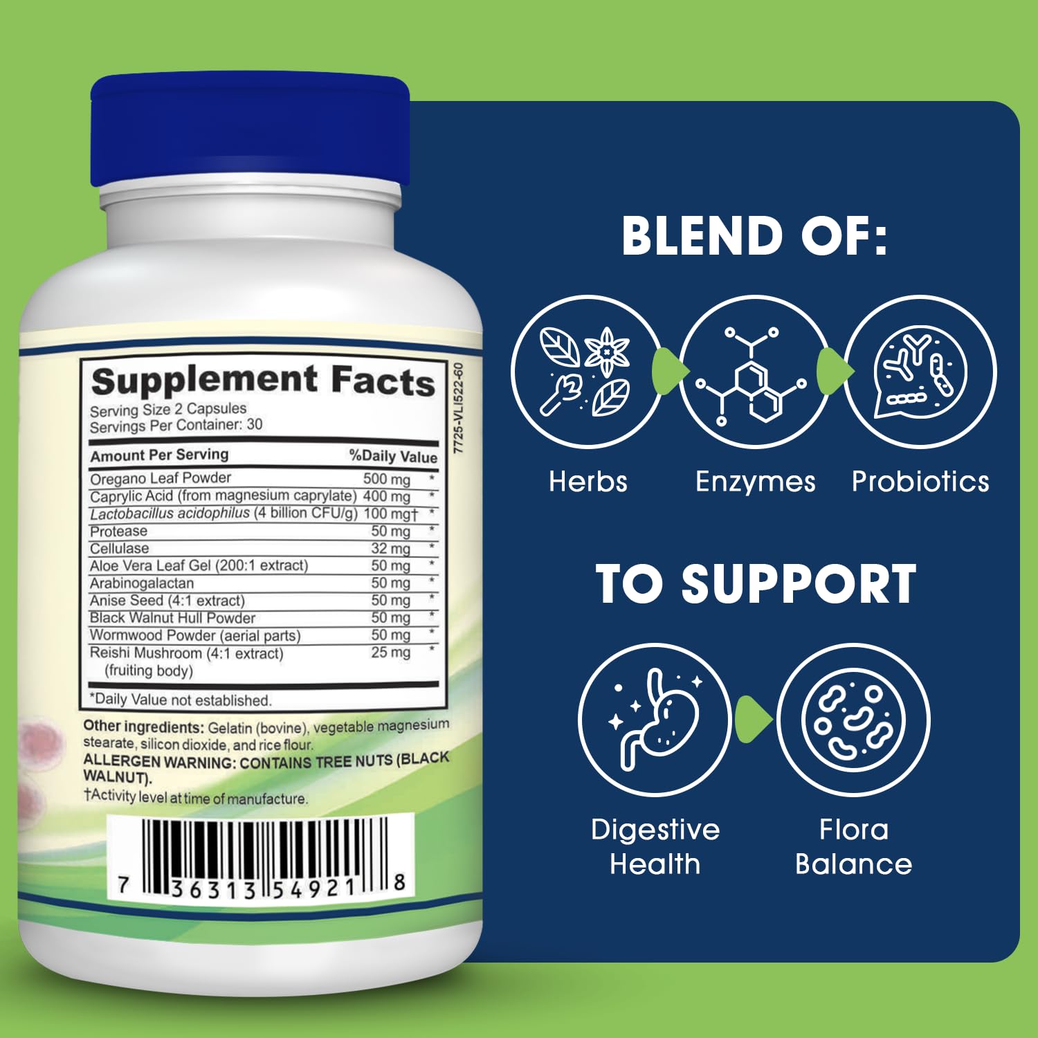 Candida Cleanse Support and Detox with Natural Herbs, probiotics and Oregano Oil Horizon SupplementsAu supplements