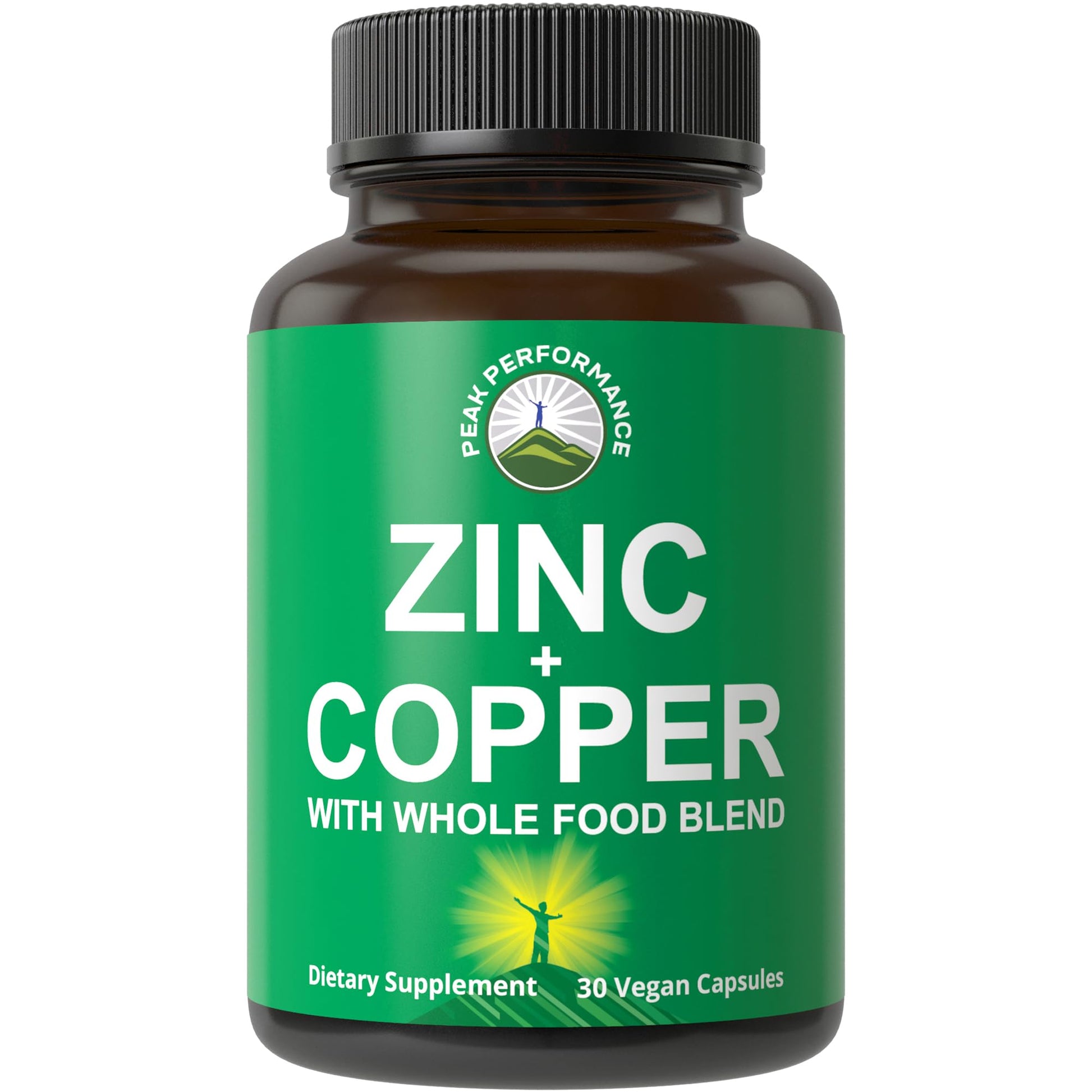 Zinc with Copper + Whole Food Blend of 25 Vegetables and Fruits for Max Absorption. Immune Support Supplement Capsules. Two Essential Minerals for Immunity. Zinc Vitamin Pills for Men and Women. Peak PerformanceAu supplements
