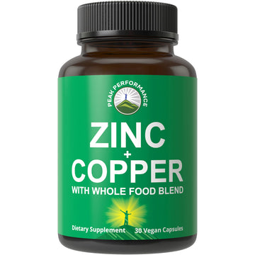Zinc with Copper + Whole Food Blend of 25 Vegetables and Fruits for Max Absorption. Immune Support Supplement Capsules. Two Essential Minerals for Immunity. Zinc Vitamin Pills for Men and Women. Peak PerformanceAu supplements