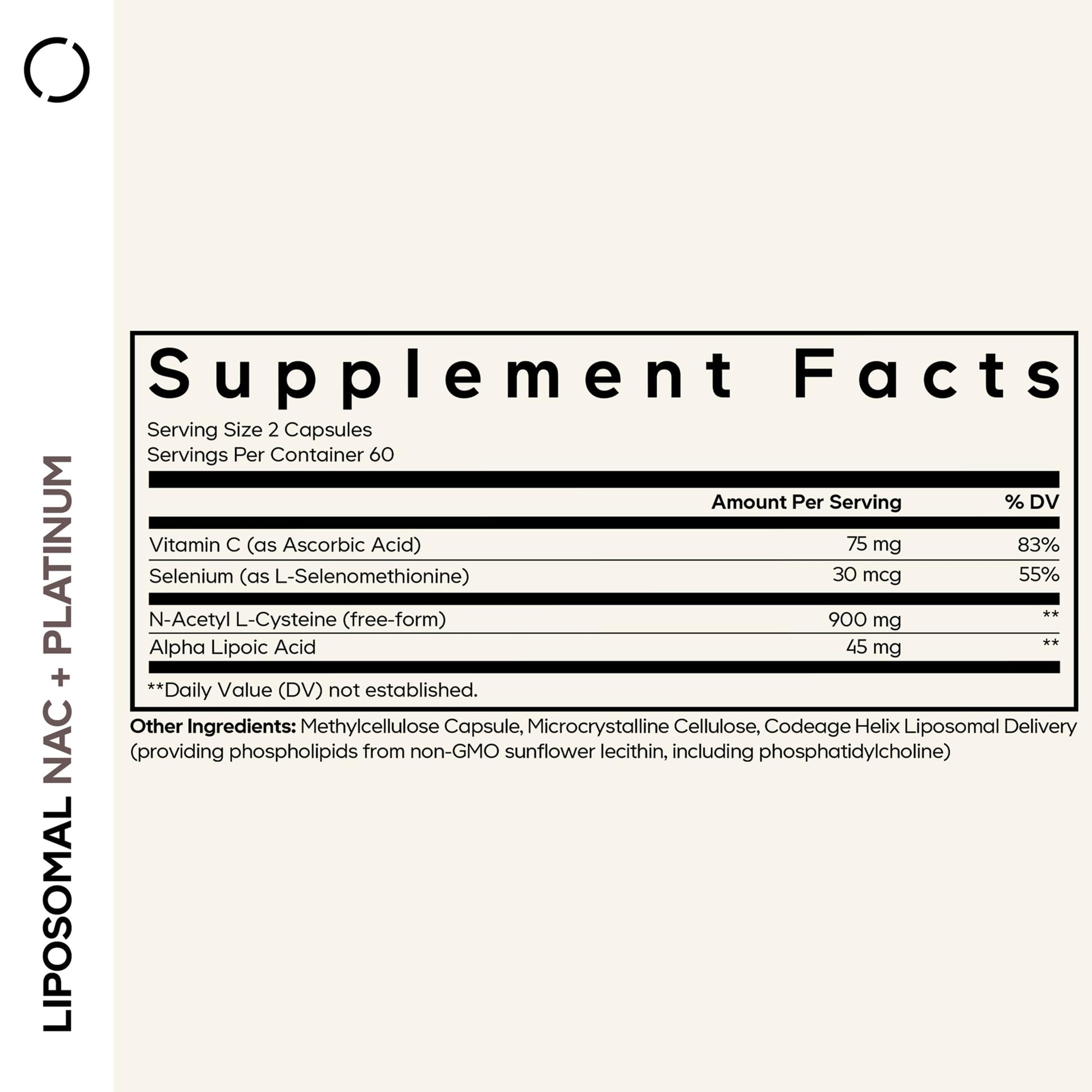Codeage Liposomal NAC+ Platinum - N-Acetyl L-Cysteine, Vitamin C, Alpha Lipoic Acid, Selenium - 2-Month Supply - Helix Liposomal Delivery - Phospholipid - Non-GMO NAC Dietary Supplement - 120 Capsules CodeageAu supplements