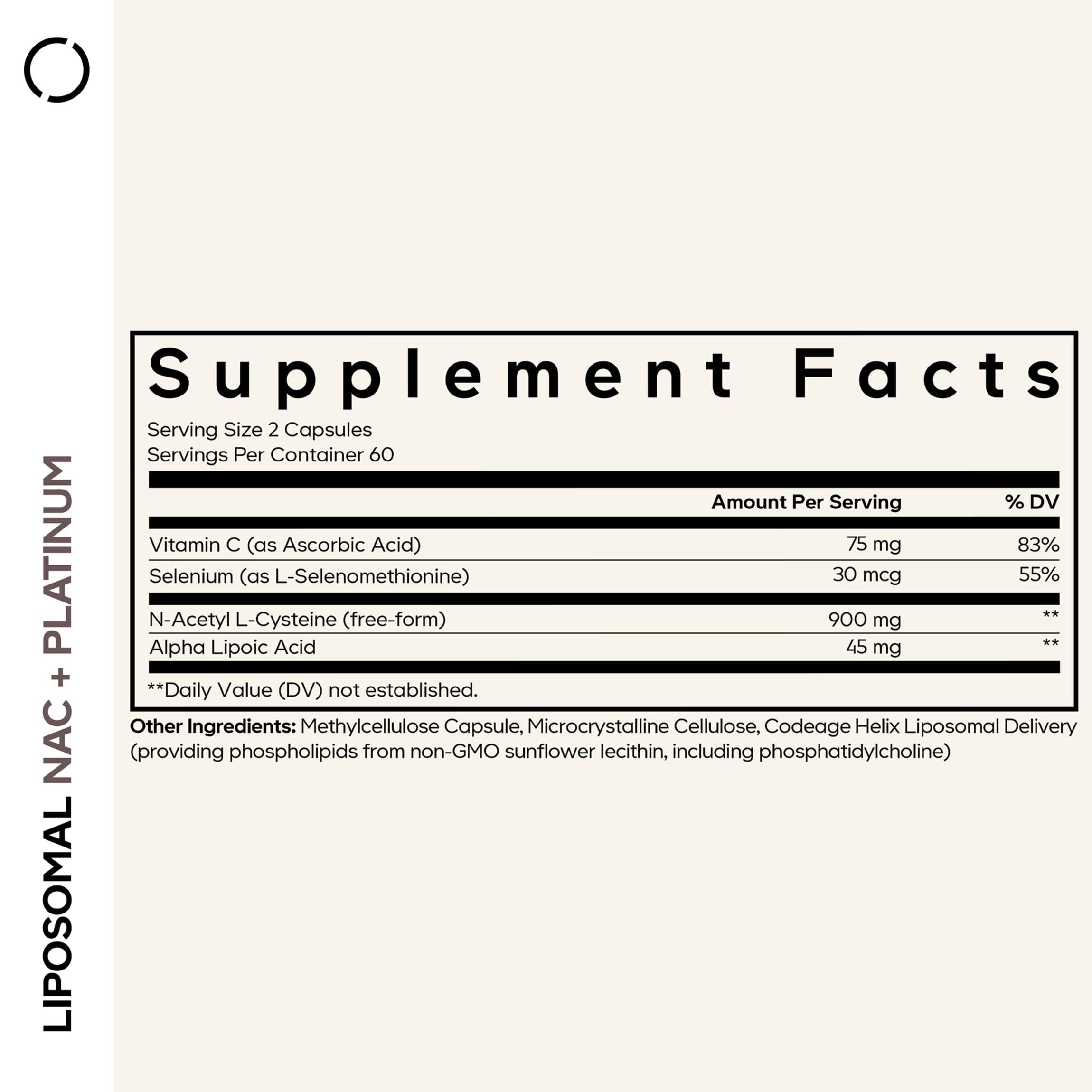 Codeage Liposomal NAC+ Platinum - N-Acetyl L-Cysteine, Vitamin C, Alpha Lipoic Acid, Selenium - 2-Month Supply - Helix Liposomal Delivery - Phospholipid - Non-GMO NAC Dietary Supplement - 120 Capsules CodeageAu supplements