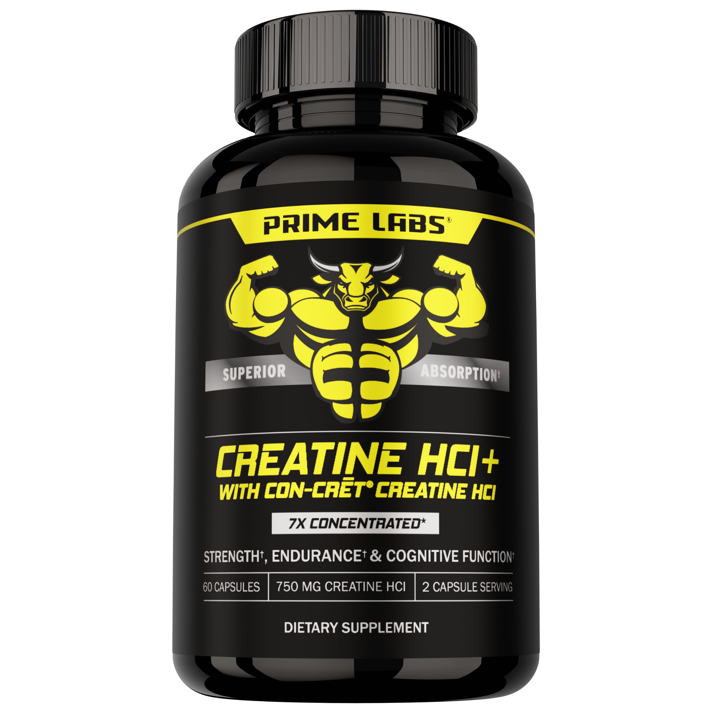 Prime Labs Creatine HCl Capsules - with CON-CRĒT®, Rhodiola Root Extract, & L-Theanine - Muscle Support, Endurance, Cognitive Function - for Men & Women - 60 Pills Prime LabsAu supplements