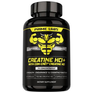 Prime Labs Creatine HCl Capsules - with CON-CRĒT®, Rhodiola Root Extract, & L-Theanine - Muscle Support, Endurance, Cognitive Function - for Men & Women - 60 Pills Prime LabsAu supplements