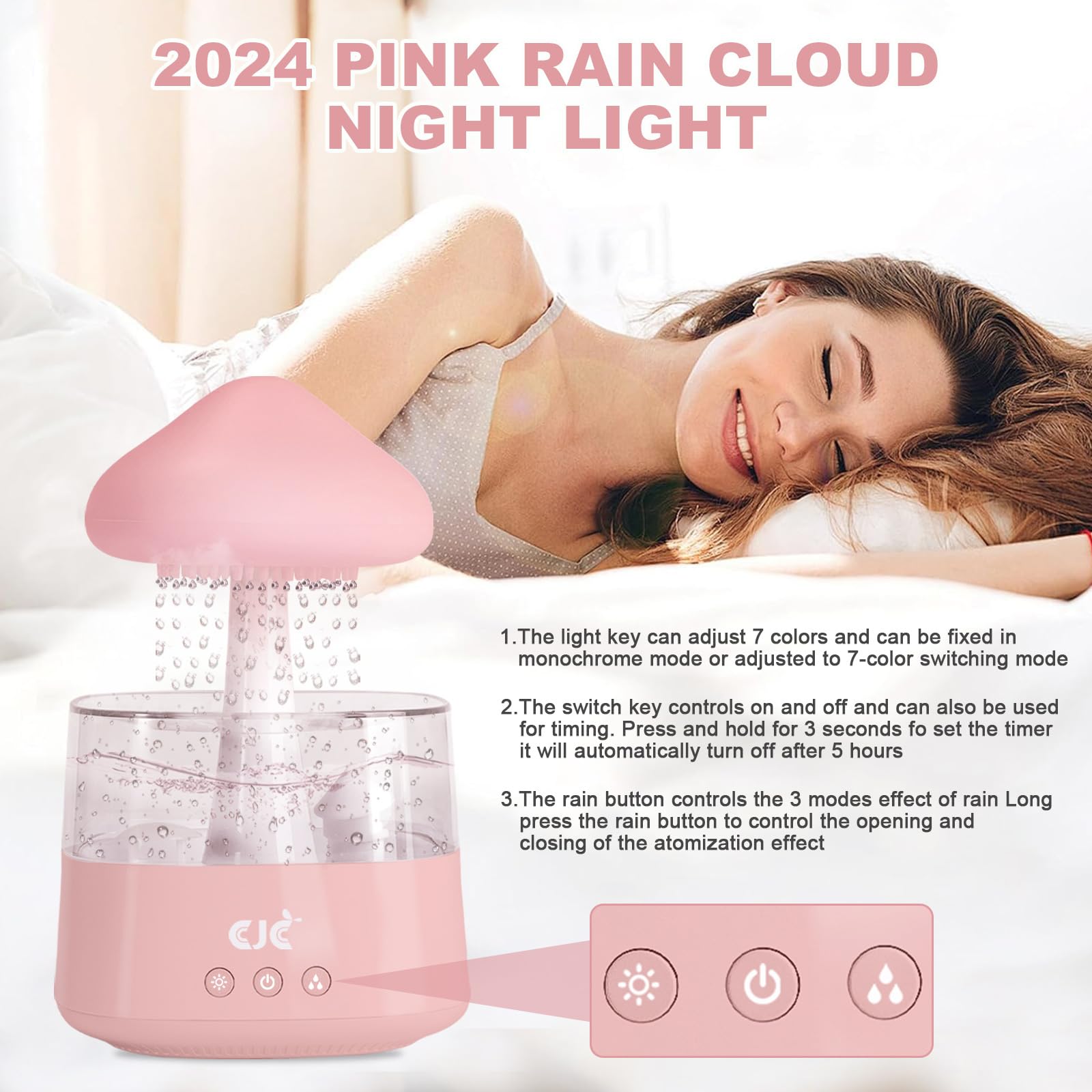 Humidifiers for Bedroom, 7 Color-Changing Led Night Lights, Aromatherapy Essential Oil cjcAu supplements