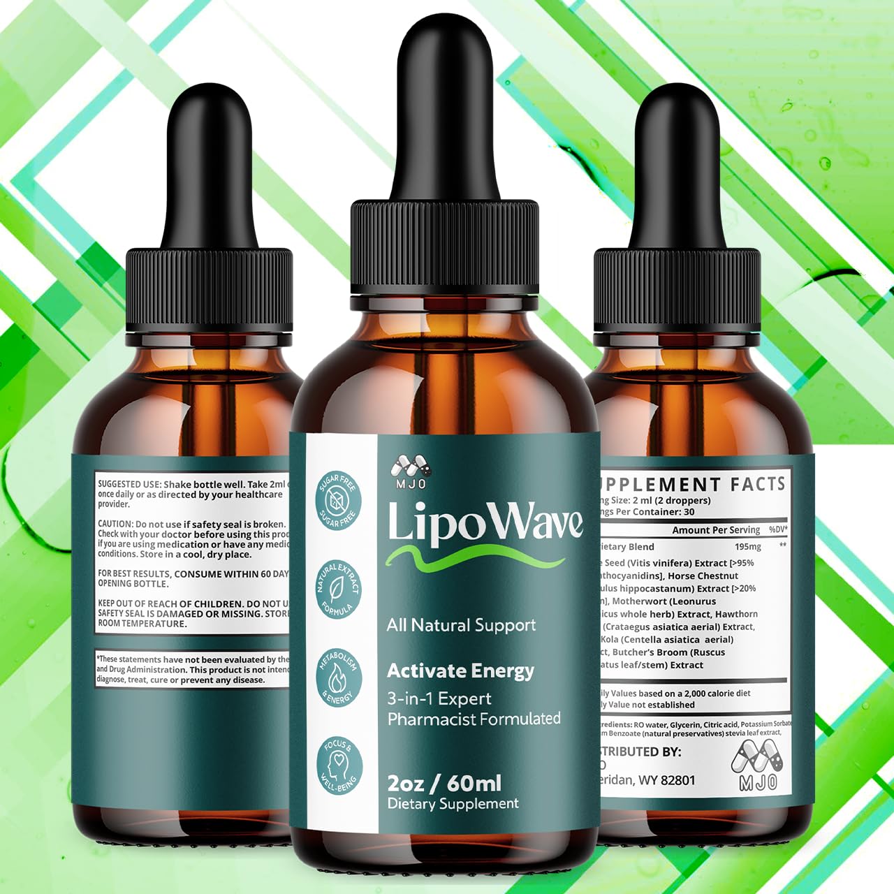 Lipowave Drops, Official LipoWave Drops with All Natural Ingredients, Advanced Overall Health and Wellness Vitamin Supplement Premium Formula for Maximum Strength Multivitamin Support (30 Servings) MJOAu supplements