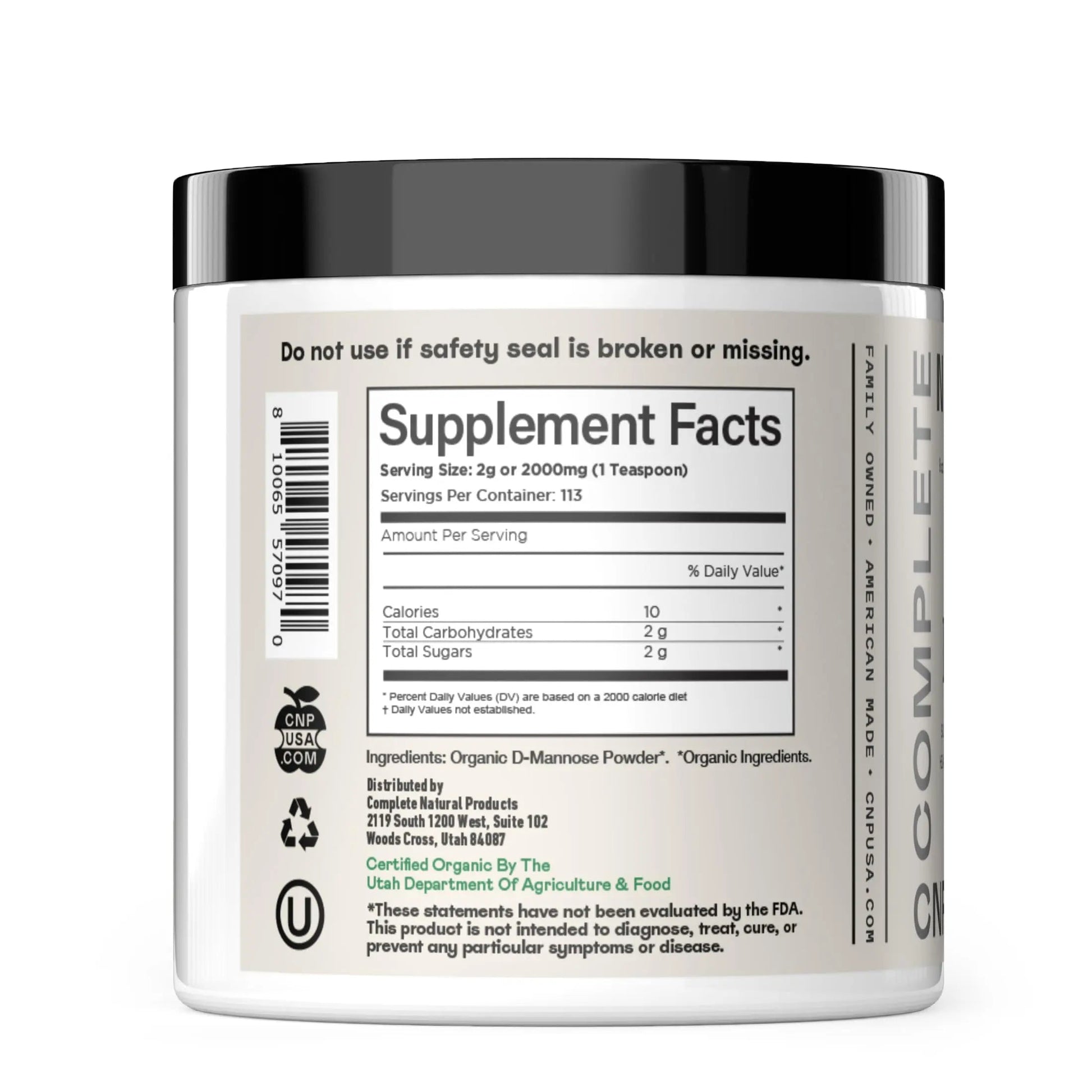 CNP Organic D Mannose Powder 2000mg - Powder D Mannose Supplement for UTI Support, Pure D-Mannose Powder from Guar Beans, Vegan Non GMO Clean Formula, Bladder Urinary Tract Health Supplement Use Complete Natural ProductsAu supplements