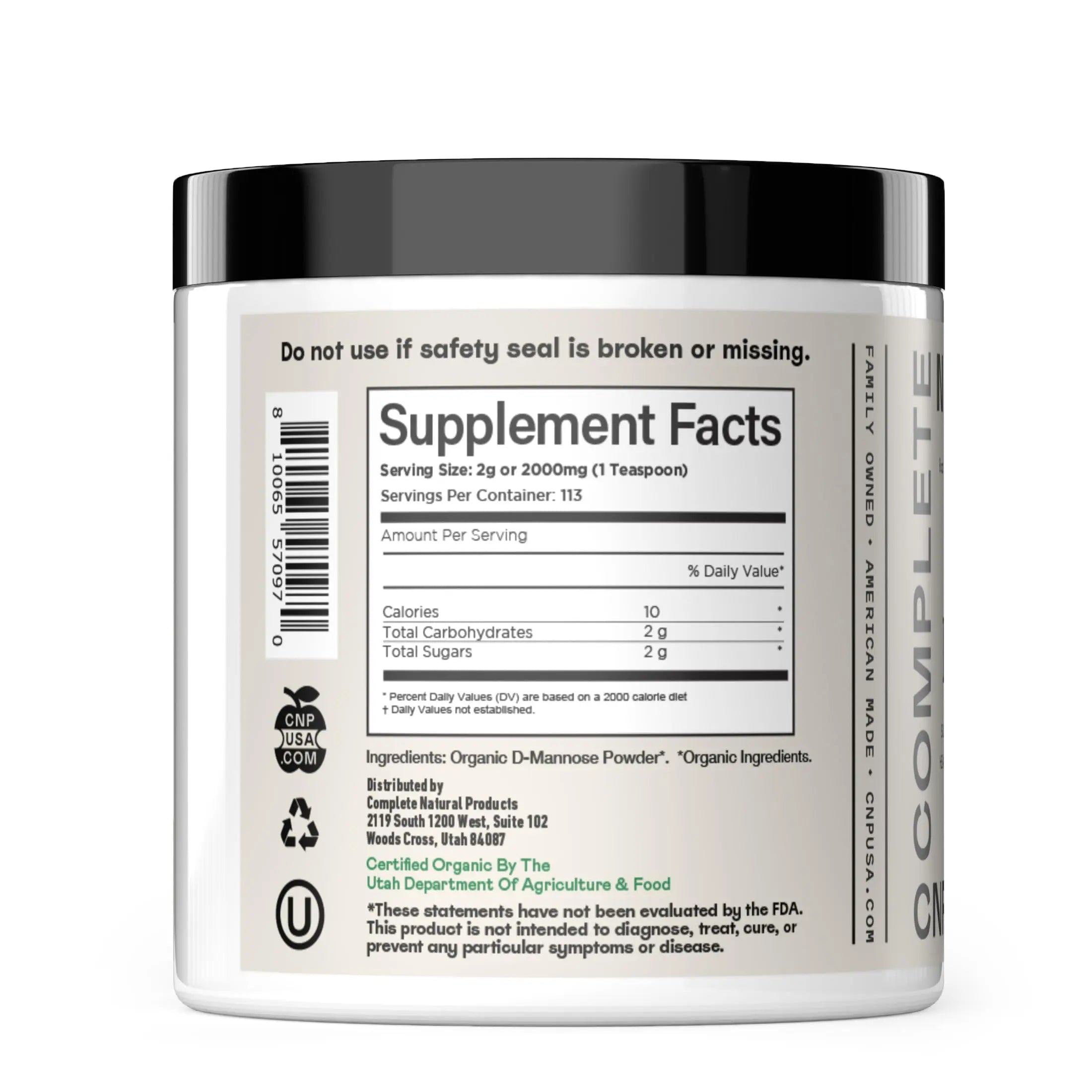 CNP Organic D Mannose Powder 2000mg - Powder D Mannose Supplement for UTI Support, Pure D-Mannose Powder from Guar Beans, Vegan Non GMO Clean Formula, Bladder Urinary Tract Health Supplement Use Complete Natural ProductsAu supplements