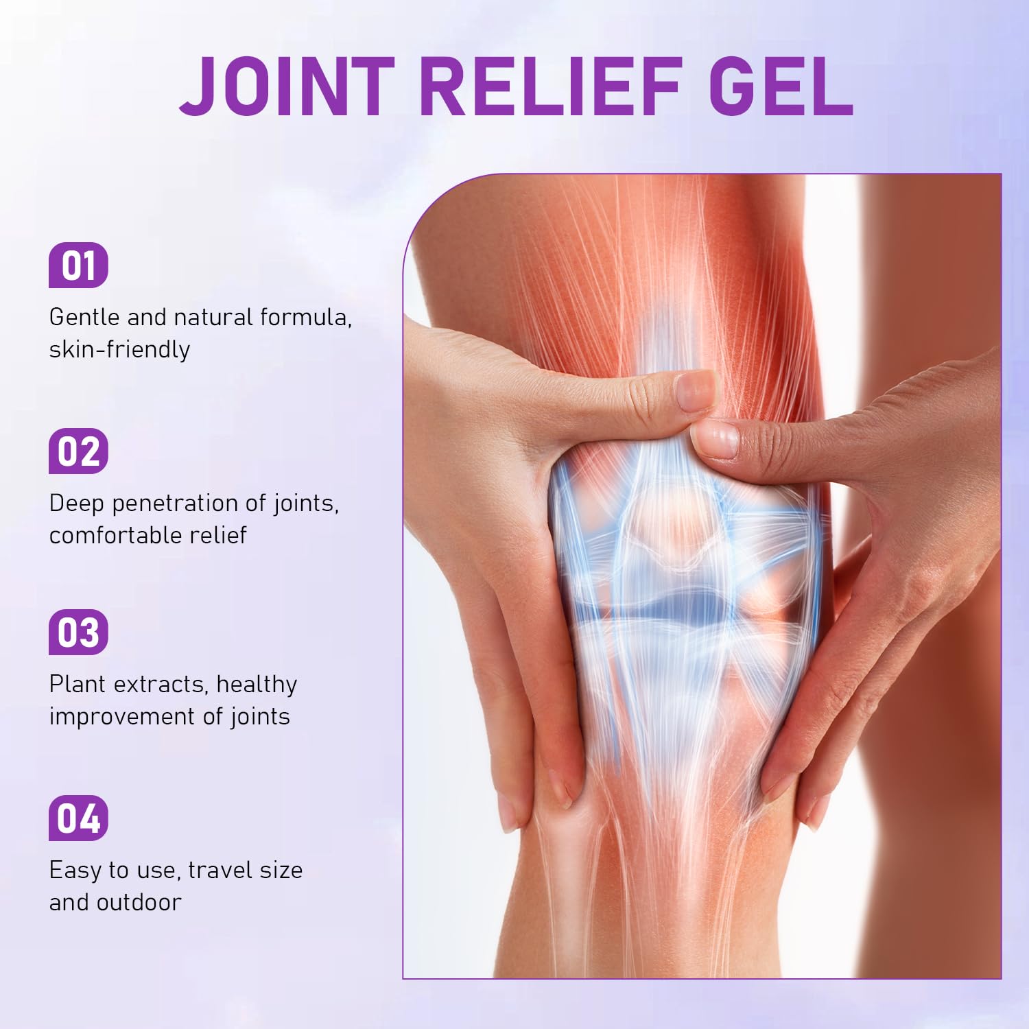 2PCS Soothing Relief Massage Gel, Joint Gel Purple Gel Cooling Activities Throughout The Body, Soothing Knees, Lumbar, Neck, Back, Shoulders, Hands, and Feet iaredonAu supplements