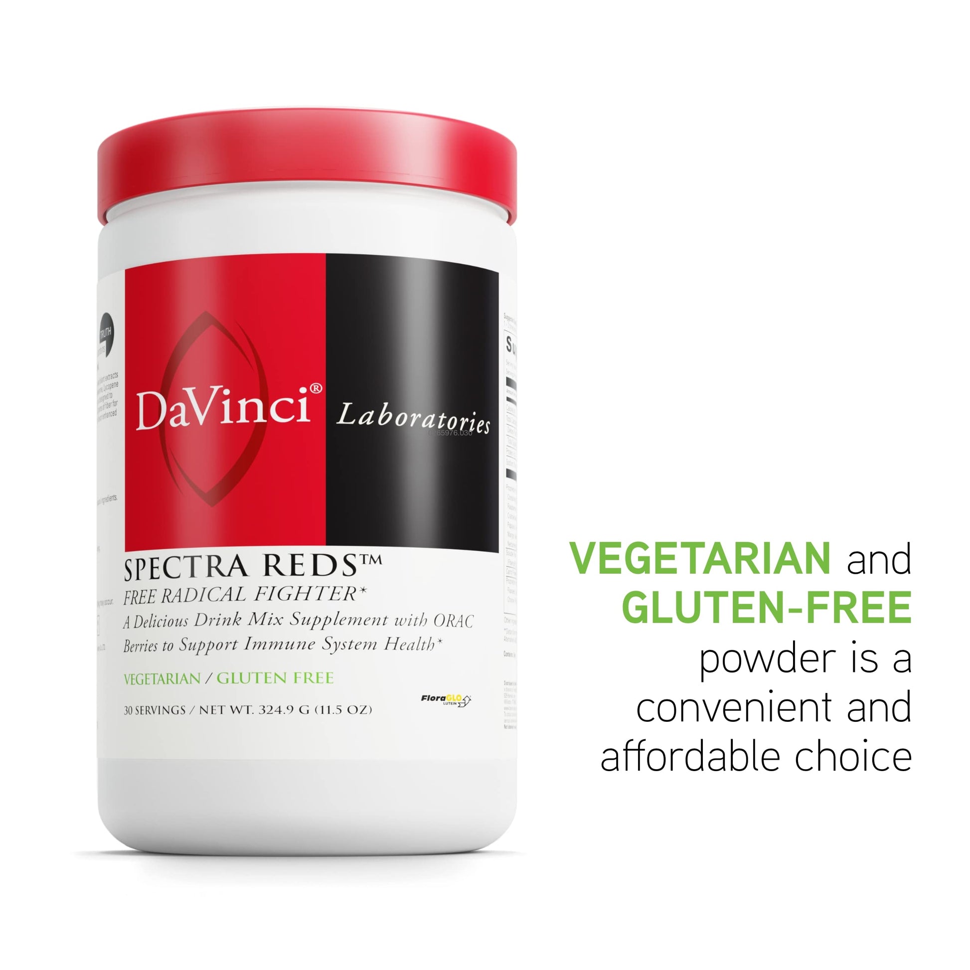 DAVINCI Labs Spectra Reds - Drink Mix Supplement for Antioxidant Health* - Immune & Liver Health Aid with Grape Seed Extract* - Powder Supplement Supports Eye & Heart Health* - 30 Servings (324.9 g) DAVINCIAu supplements