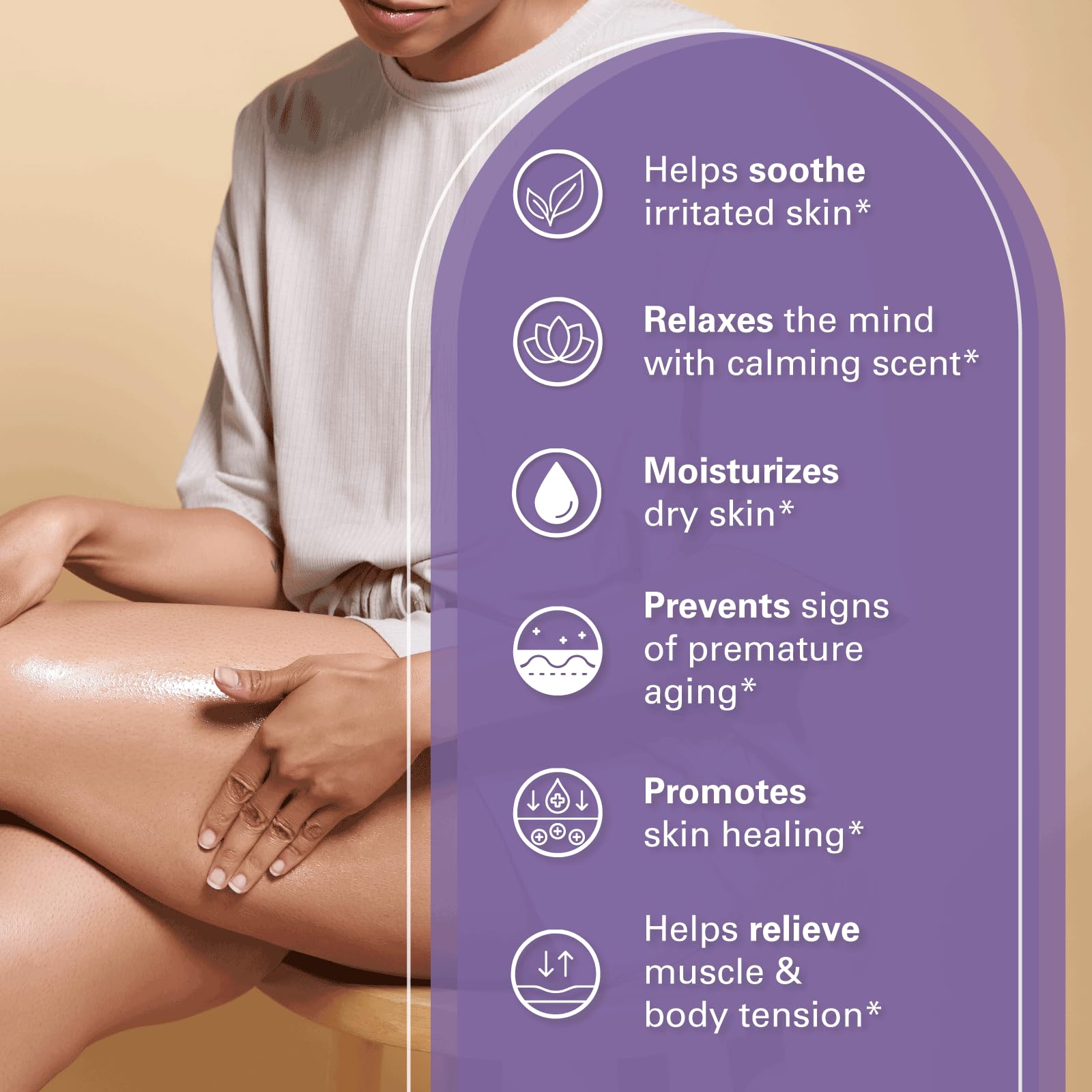 Lavender Massage Oil with Collagen and Stem Cells - Skin Tightening Massage Oil for Mass M3 NaturalsAu supplements