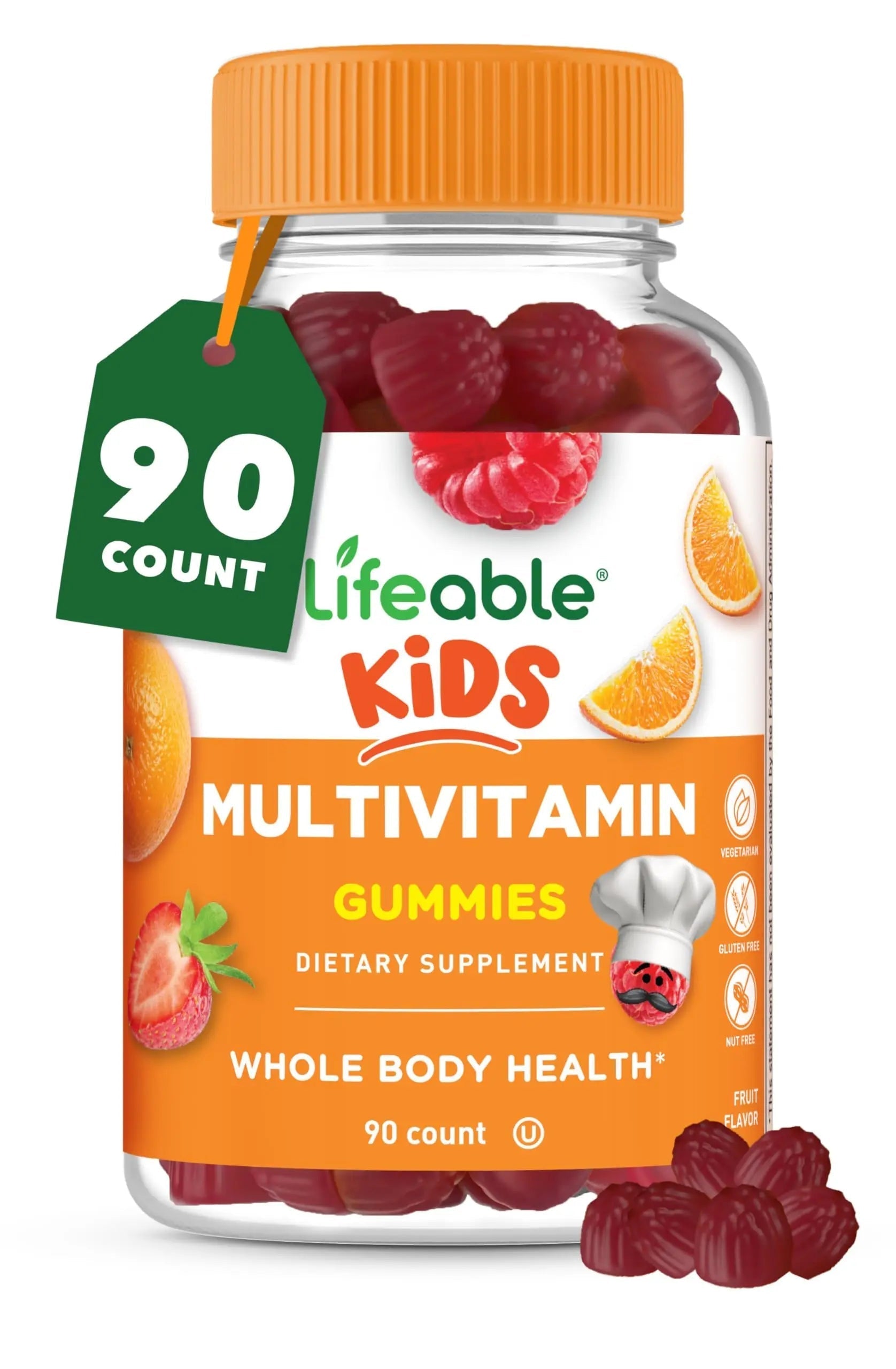 Lifeable Kids Multivitamin Gummies | Great Tasting Multivitamin for Kids | with Vitamins A, C, D, E, B6, B12, Zinc, Biotin LifeableAu supplements